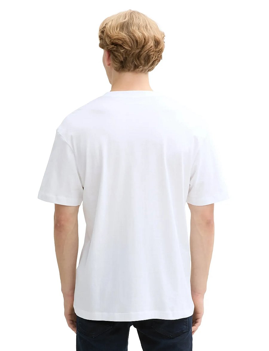 Tom Tailor - relaxed printed t-shirt - lühikeste varrukatega t-särgid - white - 3