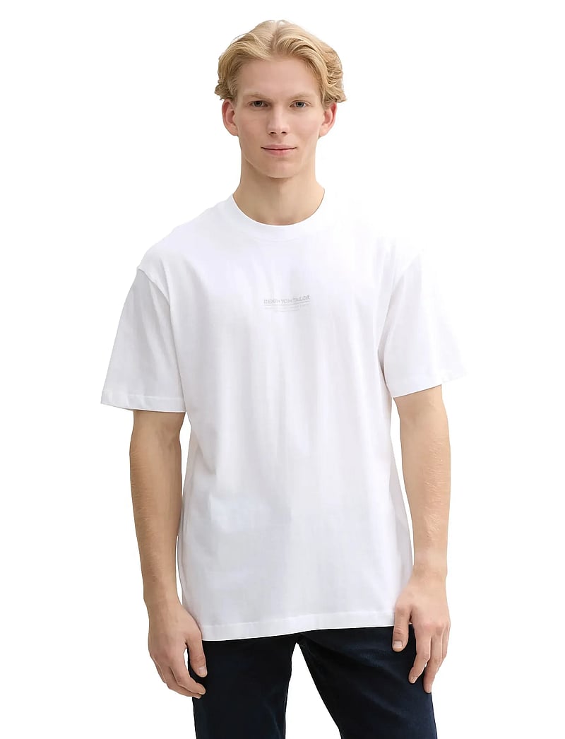 Tom Tailor - relaxed printed t-shirt - marškinėliai trumpomis rankovėmis - white - 4