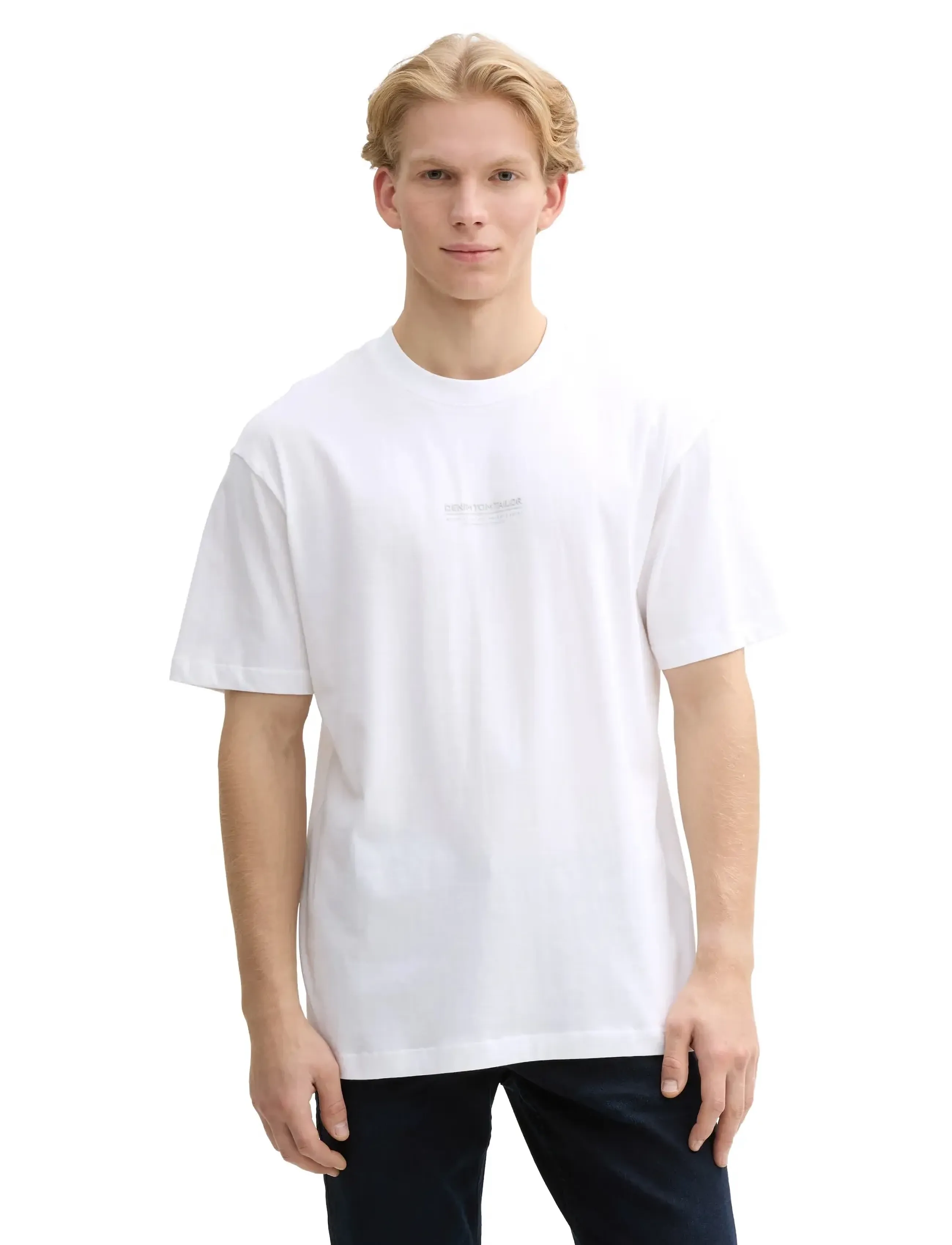 Tom Tailor - relaxed printed t-shirt - lühikeste varrukatega t-särgid - white - 4