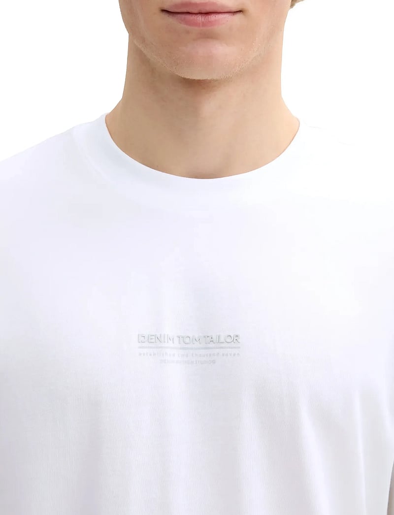 Tom Tailor - relaxed printed t-shirt - marškinėliai trumpomis rankovėmis - white - 5