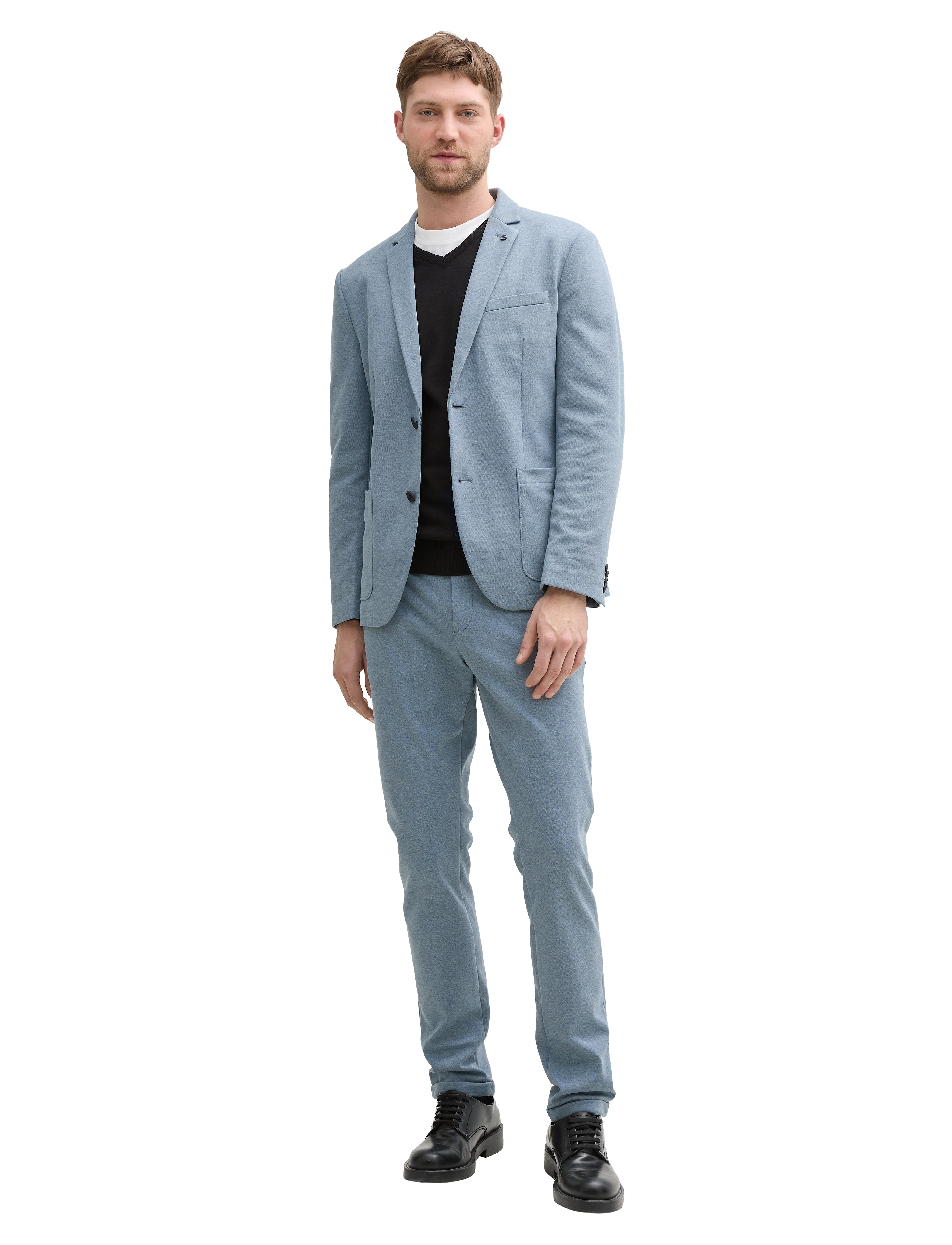 Tom Tailor - pique blazer - enkelknäppta kavajer - mystical blue two tone - 0