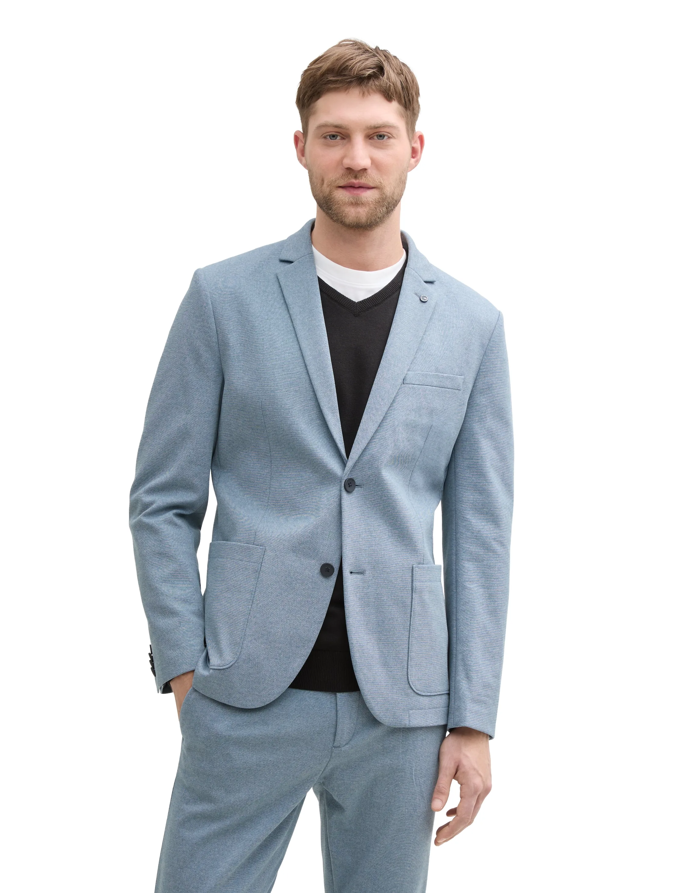 Tom Tailor - pique blazer - enkeltradede blazere - mystical blue two tone - 4