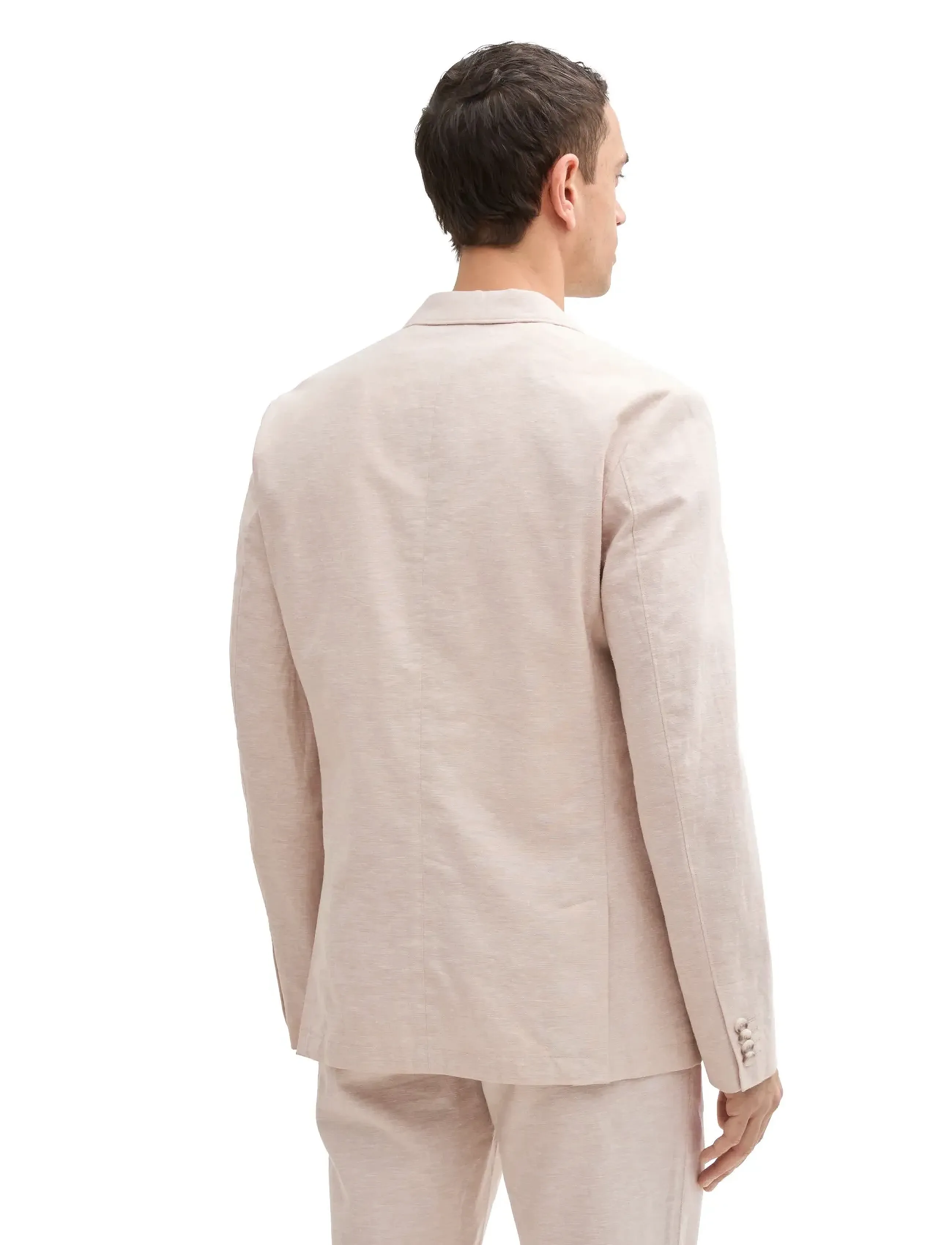 Tom Tailor - linen blazer - Ühe rinnatisega pintsakud - silver ecru chambray - 2