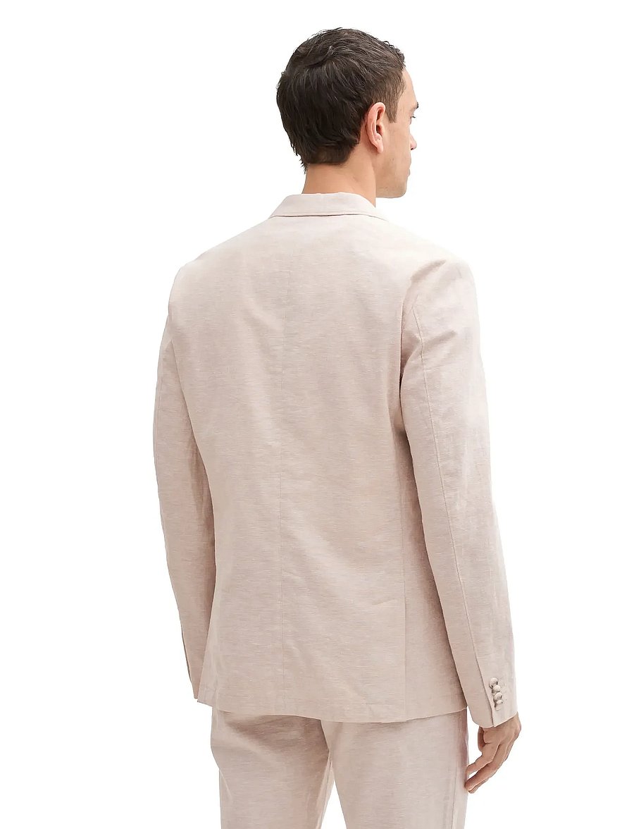 Tom Tailor - linen blazer - Ühe rinnatisega pintsakud - silver ecru chambray - 2