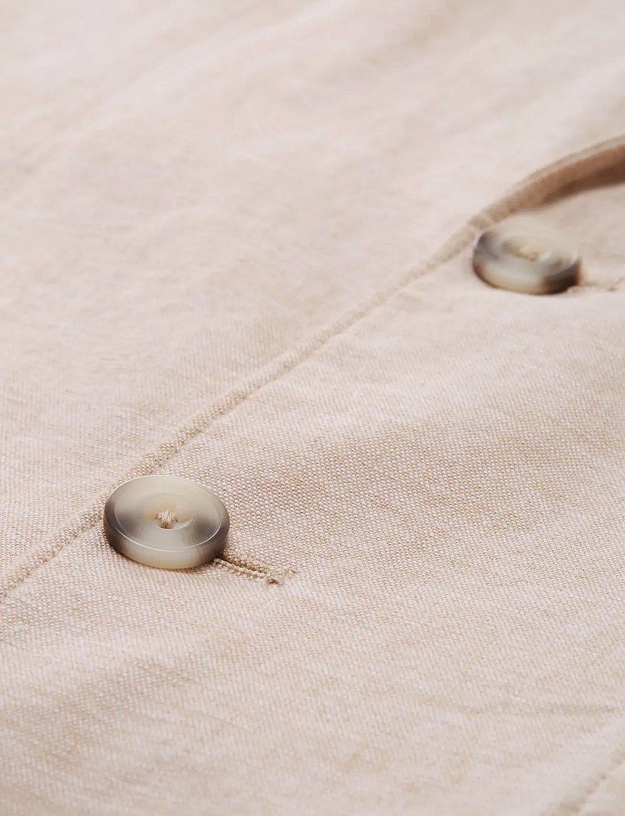 Tom Tailor - linen blazer - Ühe rinnatisega pintsakud - silver ecru chambray - 5