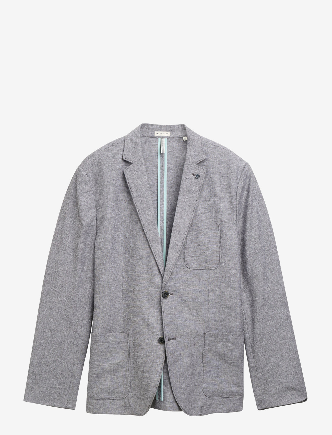 Tom Tailor - linen blazer - einreiher - tarmac grey chambray - 0
