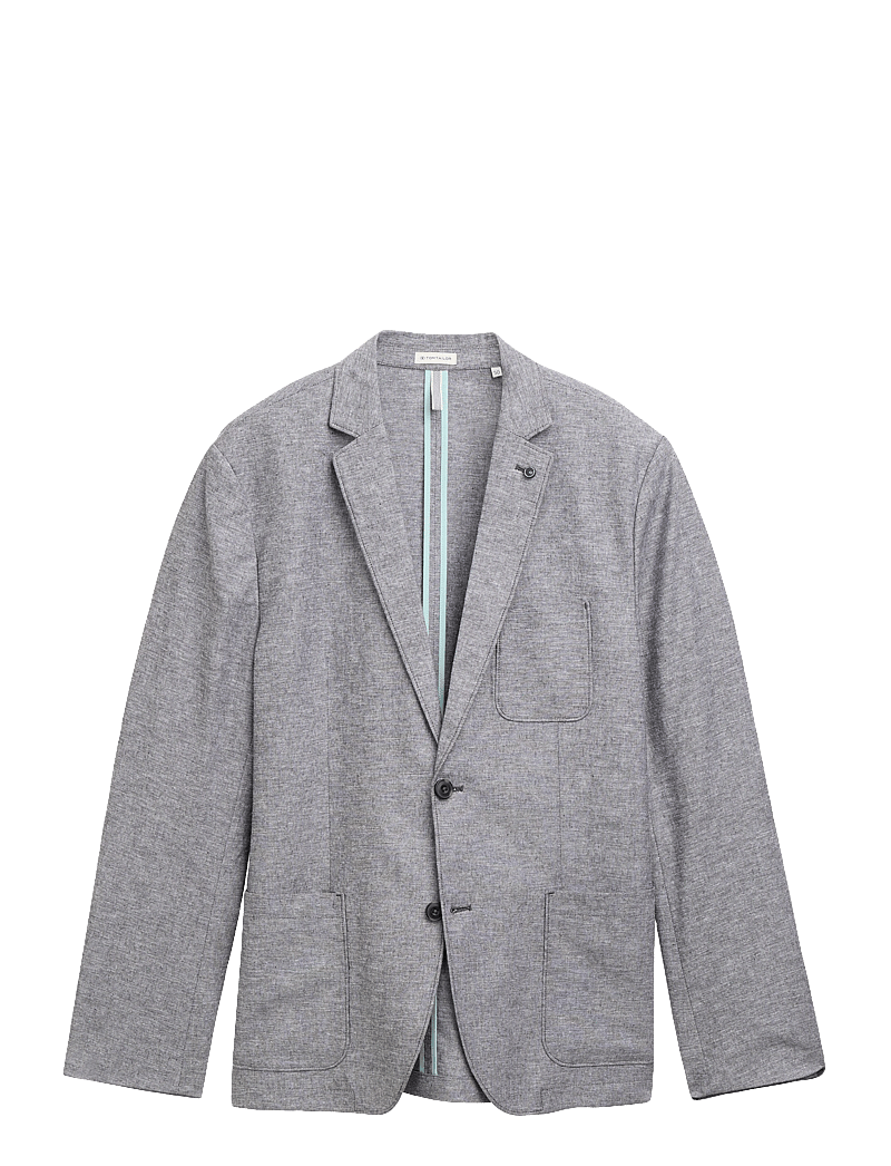 Tom Tailor - linen blazer - enkelknäppta kavajer - tarmac grey chambray - 1