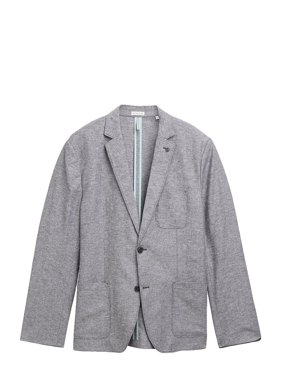 Tom Tailor - linen blazer - Ühe rinnatisega pintsakud - tarmac grey chambray - 1
