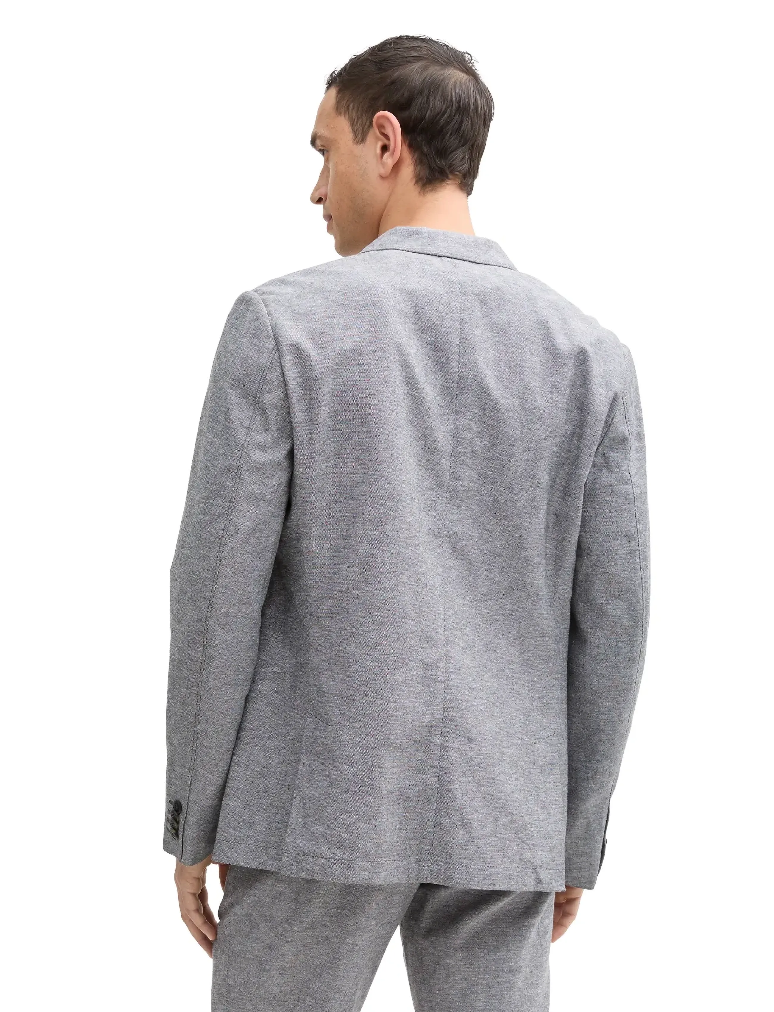 Tom Tailor - linen blazer - marynarki jednorzędowe - tarmac grey chambray - 2
