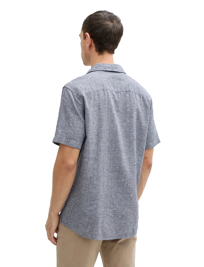 Tom Tailor - structured cotton linen shirt - leinenhemden - navy chambray - 2