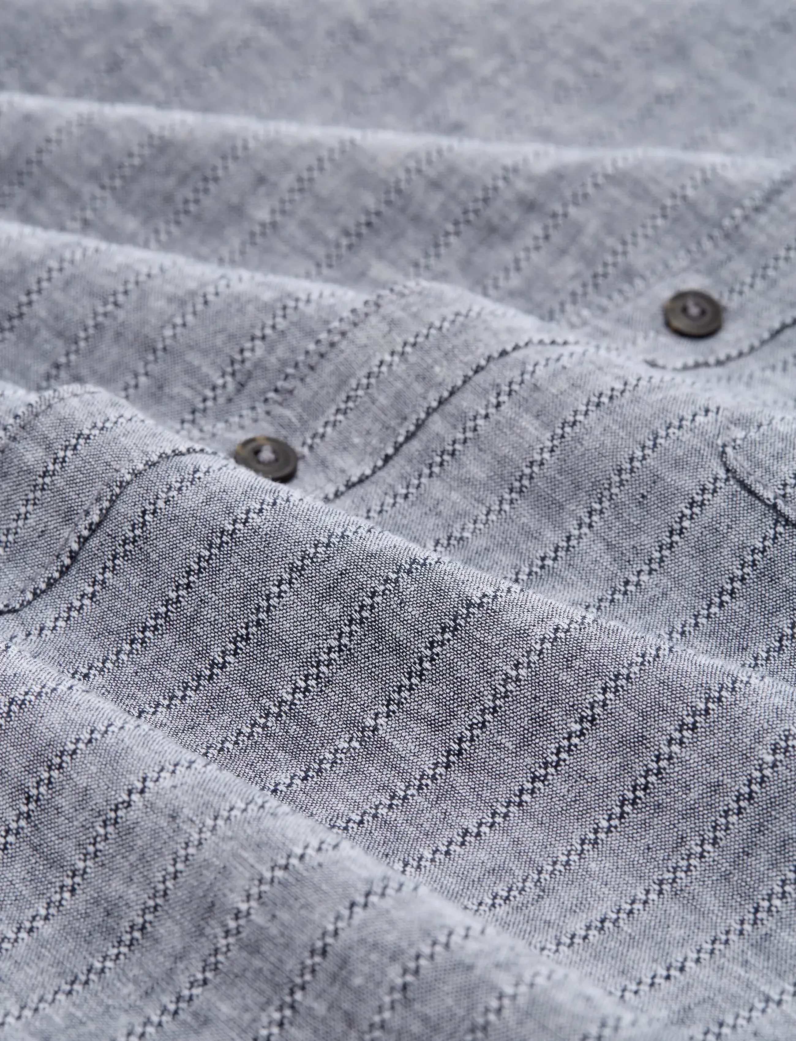 Tom Tailor - structured cotton linen shirt - navy chambray - 5