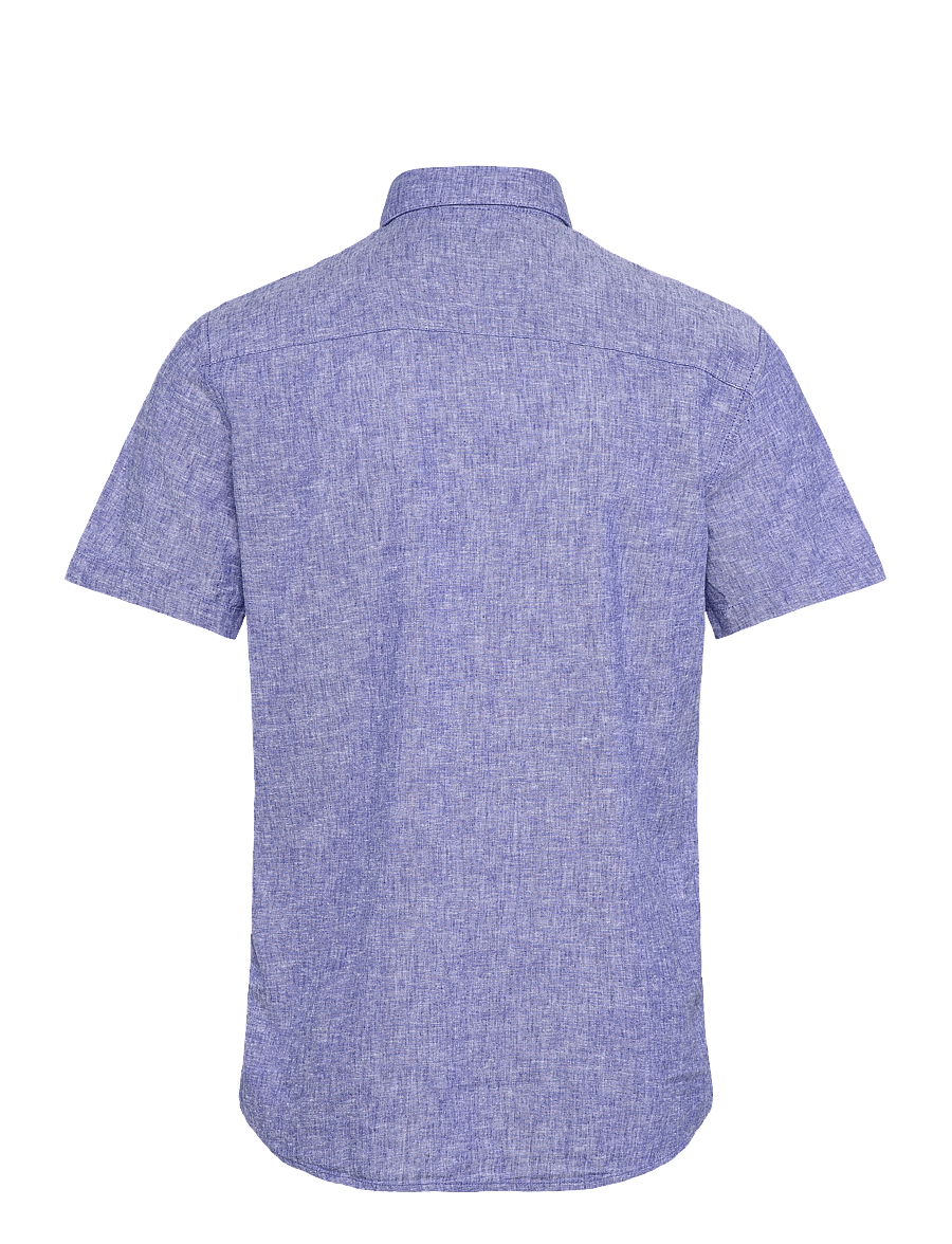 Tom Tailor - cotton linen shirt - royal blue chambray - 2