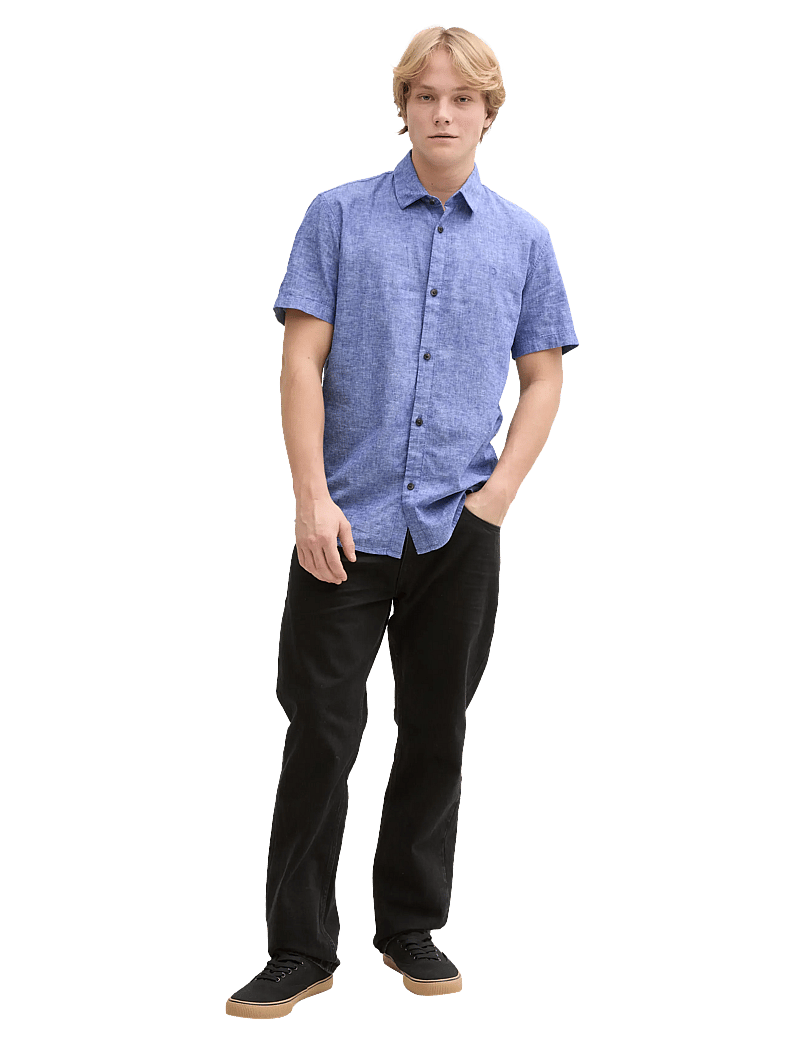 Tom Tailor - cotton linen shirt - royal blue chambray - 0