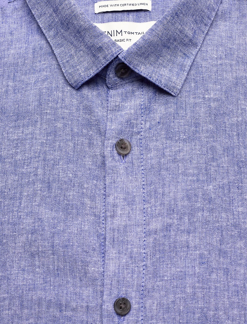 Tom Tailor - cotton linen shirt - leinenhemden - royal blue chambray - 2