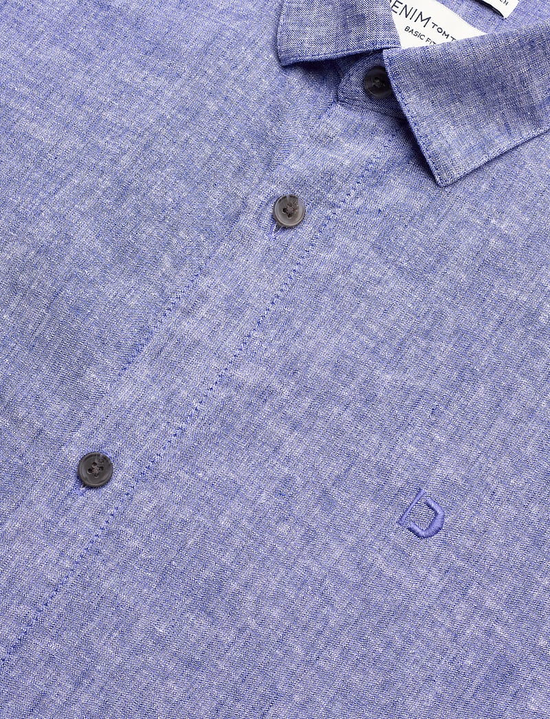Tom Tailor - cotton linen shirt - leinenhemden - royal blue chambray - 3