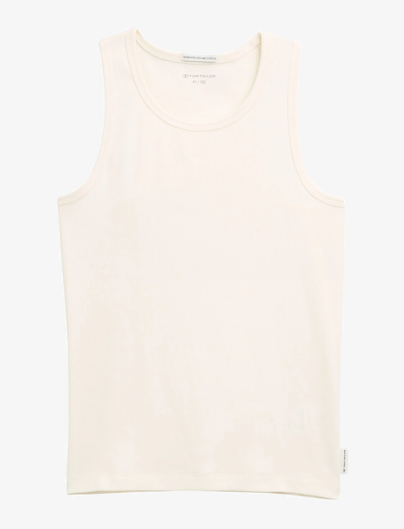 Tom Tailor basic rib top - TOM TAILOR - WOOL WHITE / cream