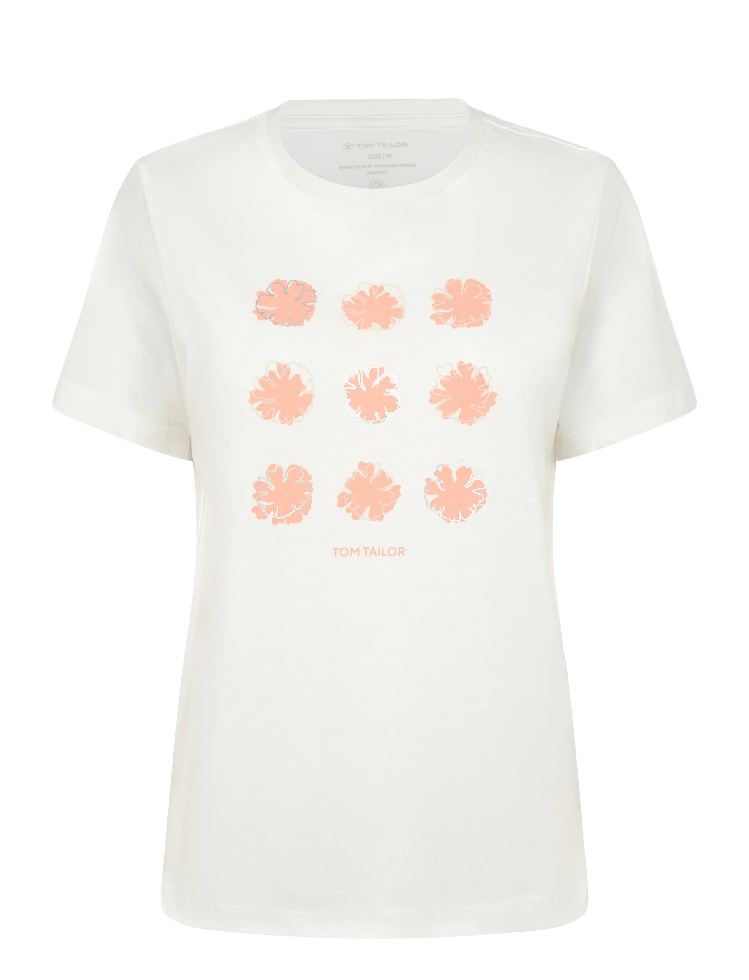 TOM TAILOR T-Shirt Basic Crew Neck Weiß - M - Damen