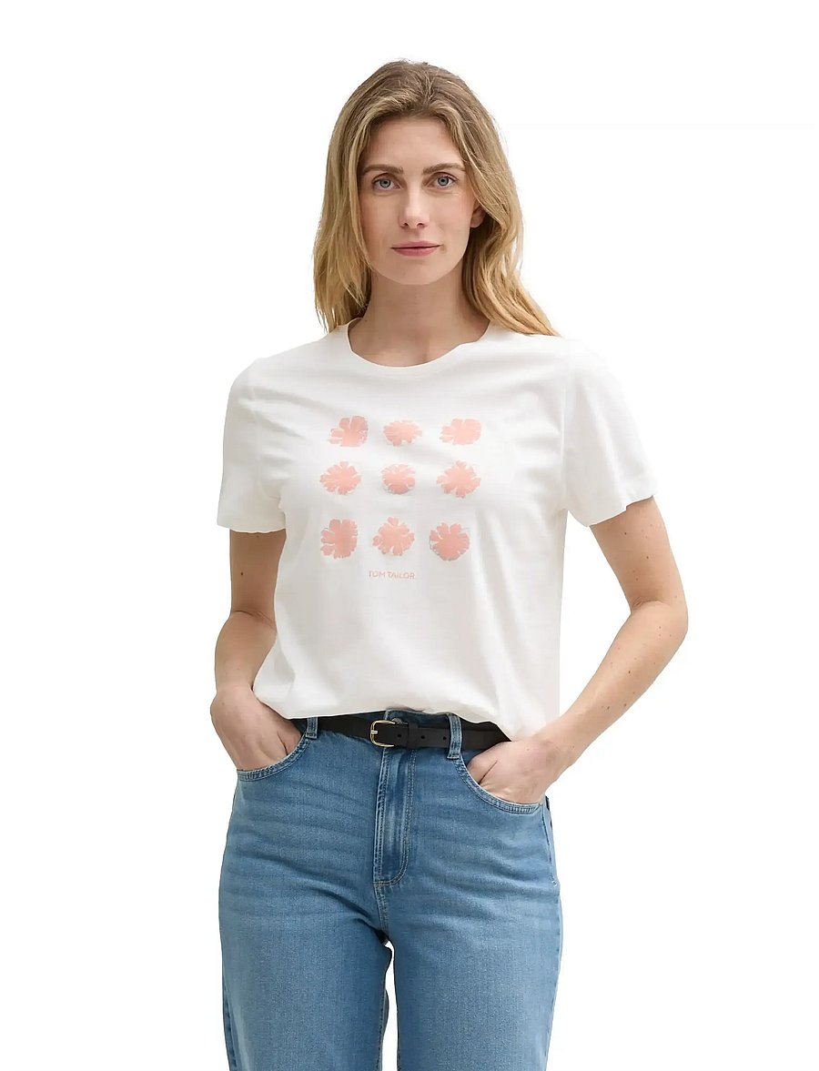Tom Tailor - T-shirt basic crew neck - t-särgid - whisper white - 4