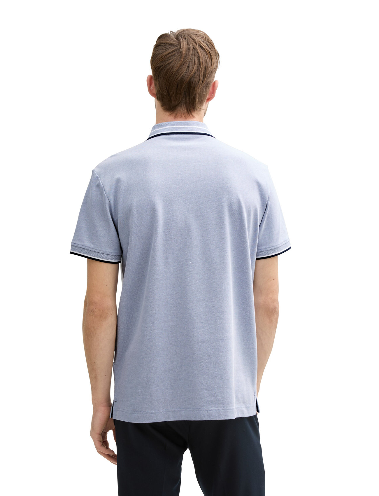 Tom Tailor - polo with print - lühikeste varrukatega polod - dove blue white two tone pique - 2