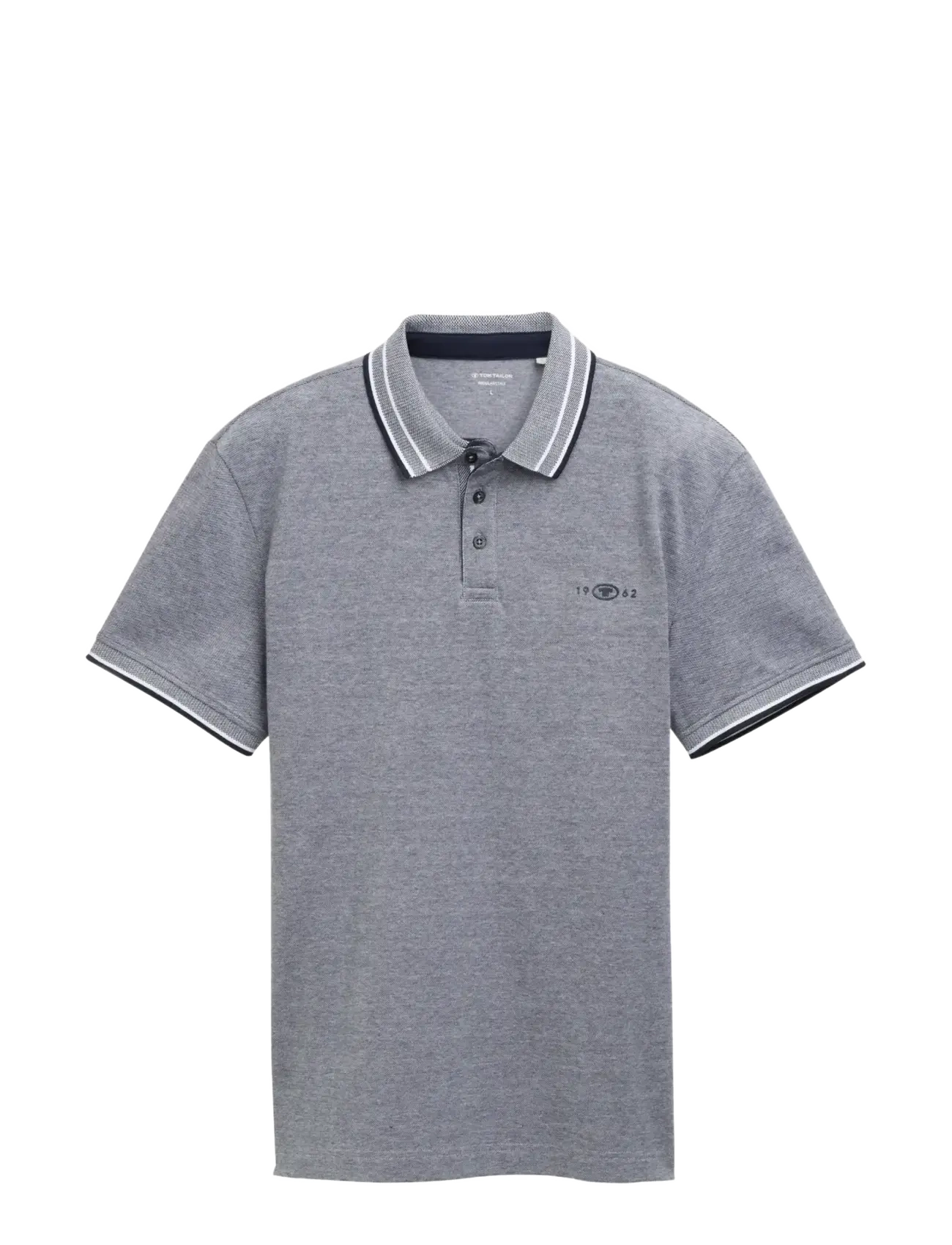 polo with print - NAVY WHITE TWO TONE PIQUE