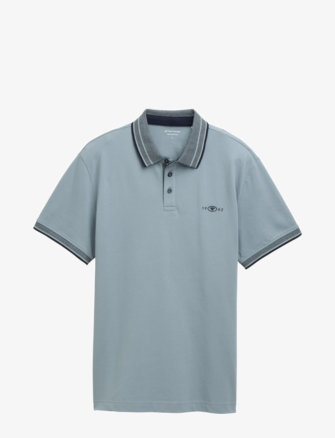 Tom Tailor polo with print - Kleidung - GREY MINT / blue