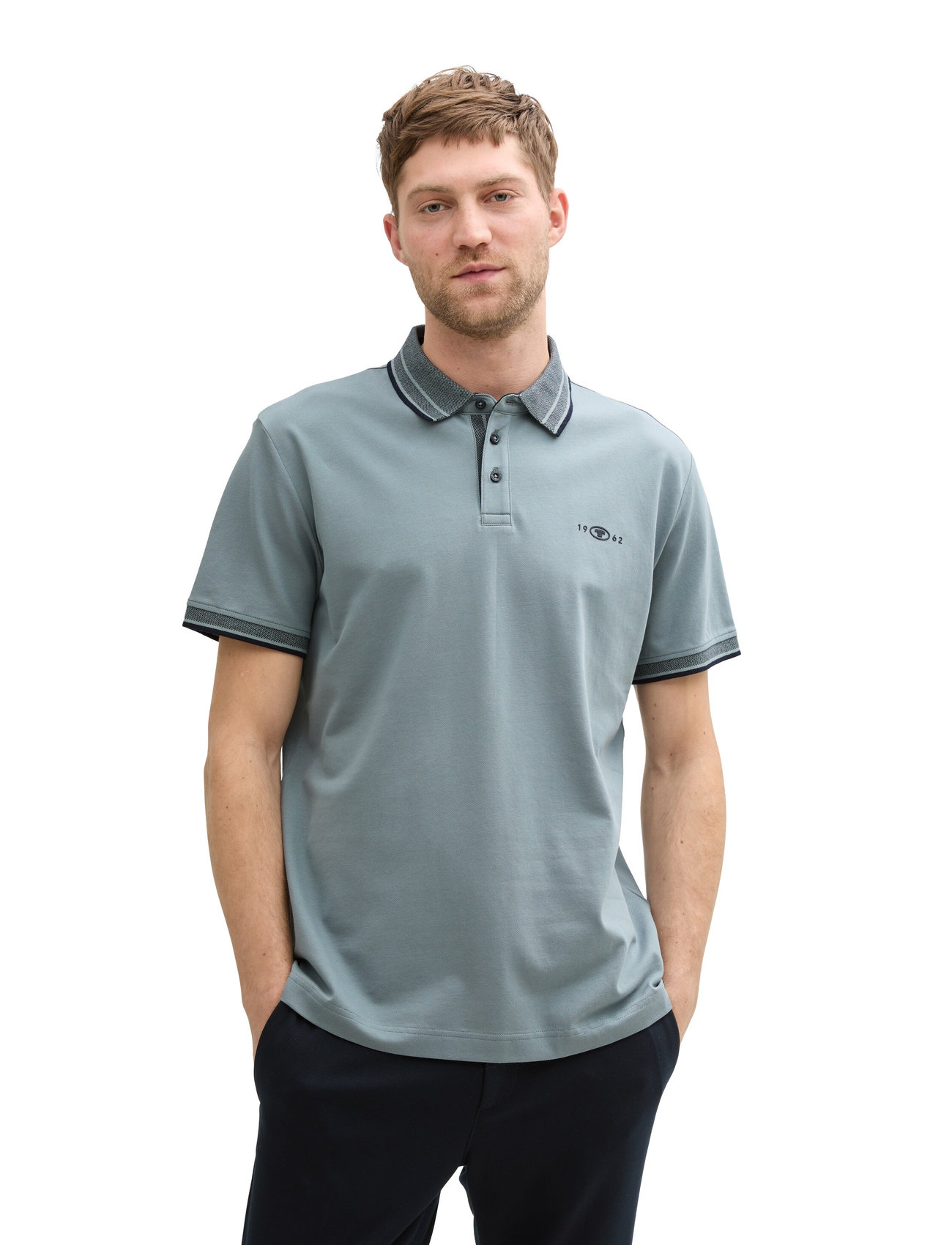 Tom Tailor - polo with print - die niedrigsten preise - grey mint - 1
