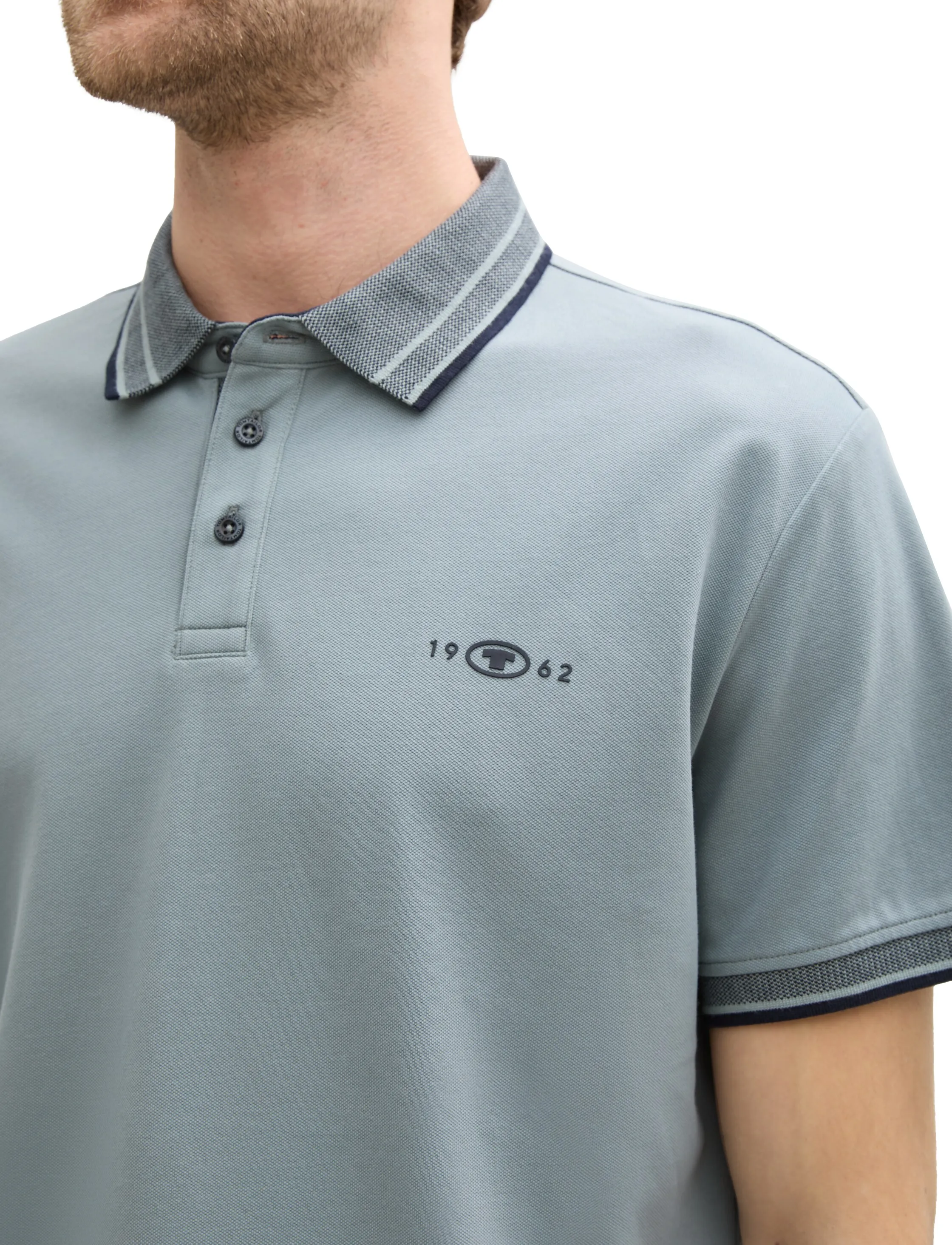 Tom Tailor - polo with print - short-sleeved polos - grey mint - 3