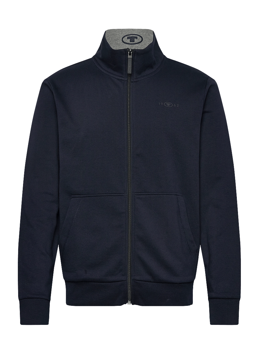 Tom Tailor - printed stand-up sweat jacket - efterårsjakker - sky captain blue - 1