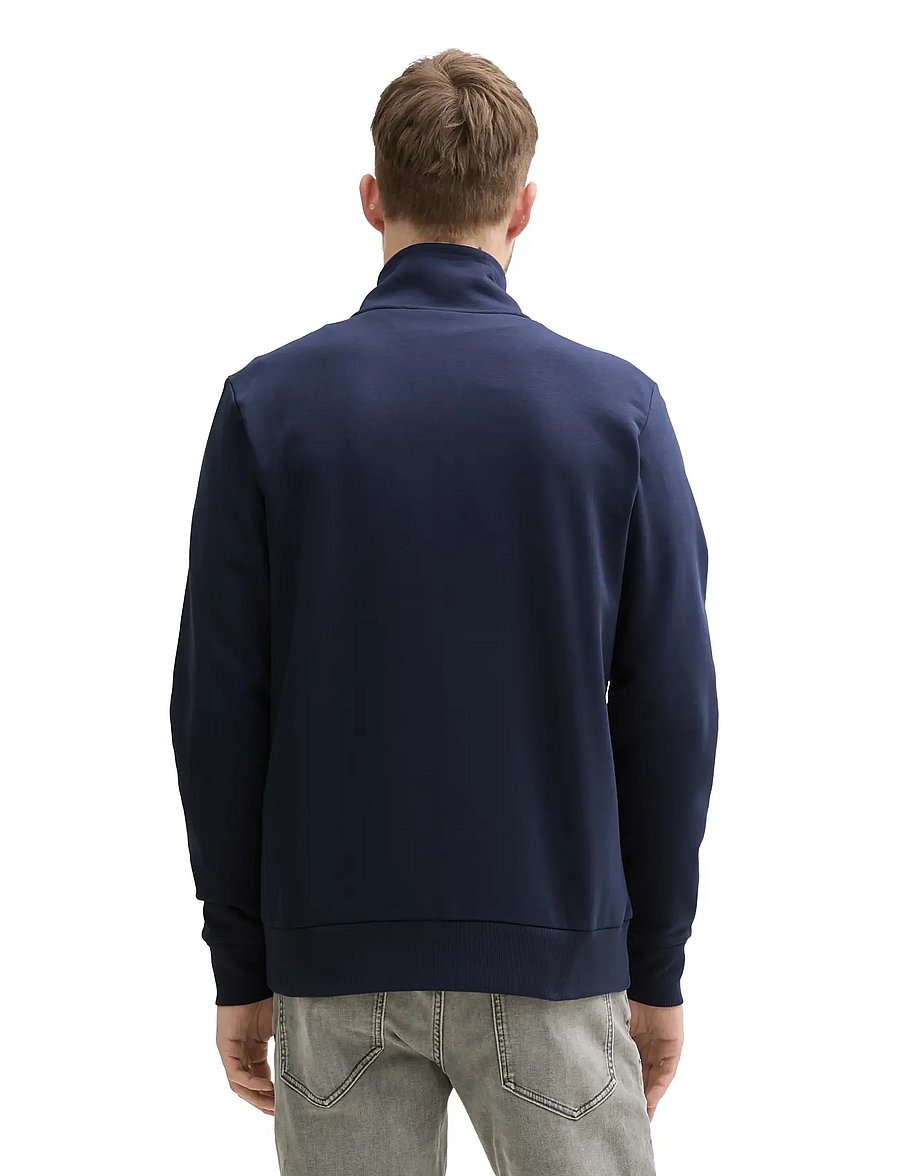 Tom Tailor - printed stand-up sweat jacket - efterårsjakker - sky captain blue - 3