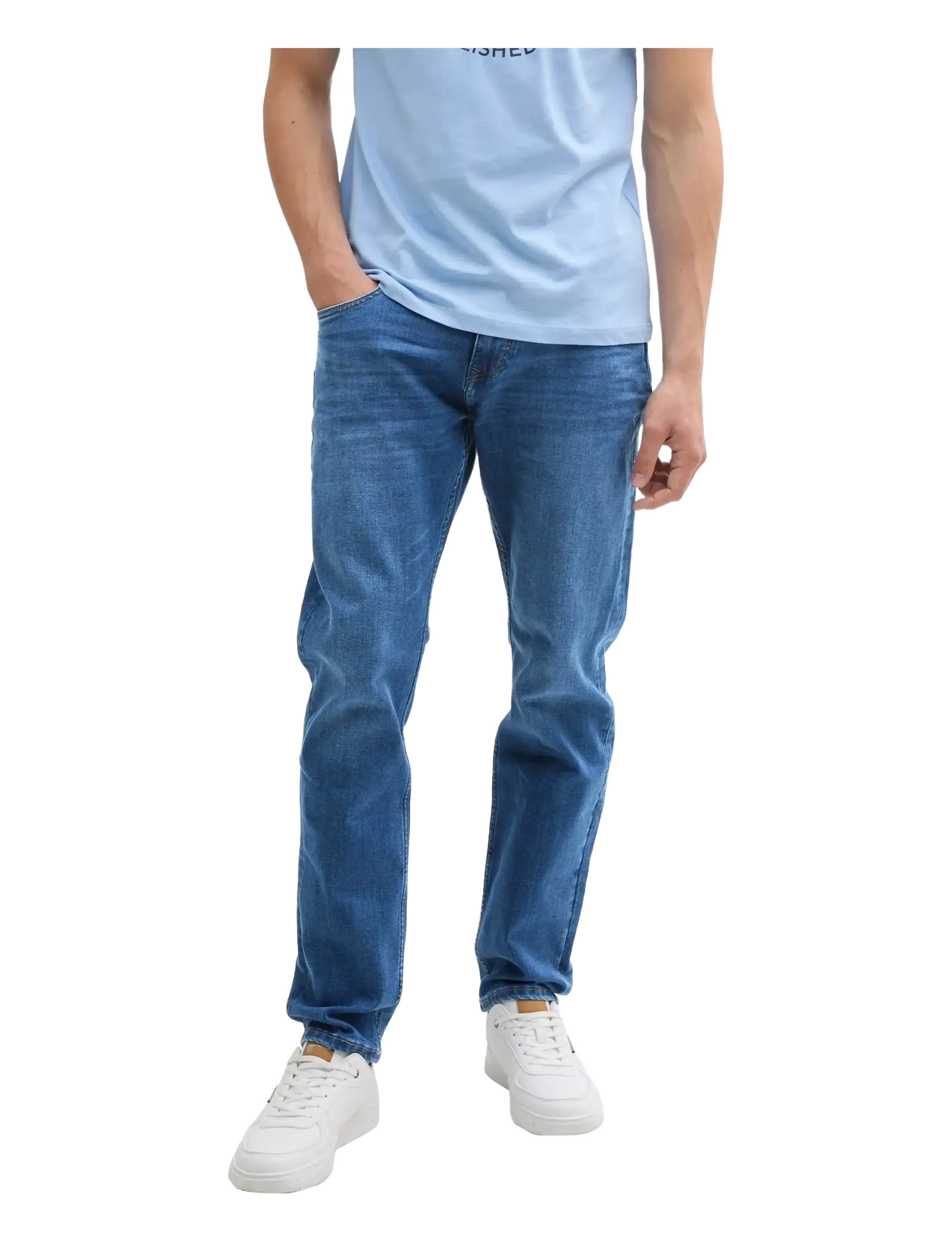 Tom Tailor - TTPIERS SLIM - hosen & jeans - used mid stone blue denim - 1