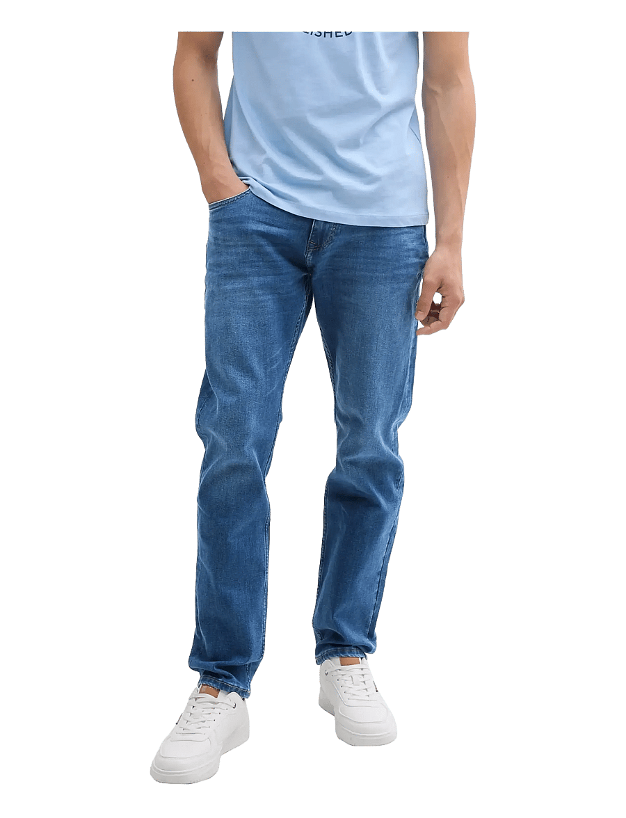 Tom Tailor - TTPIERS SLIM - kitsad teksad - used mid stone blue denim - 1