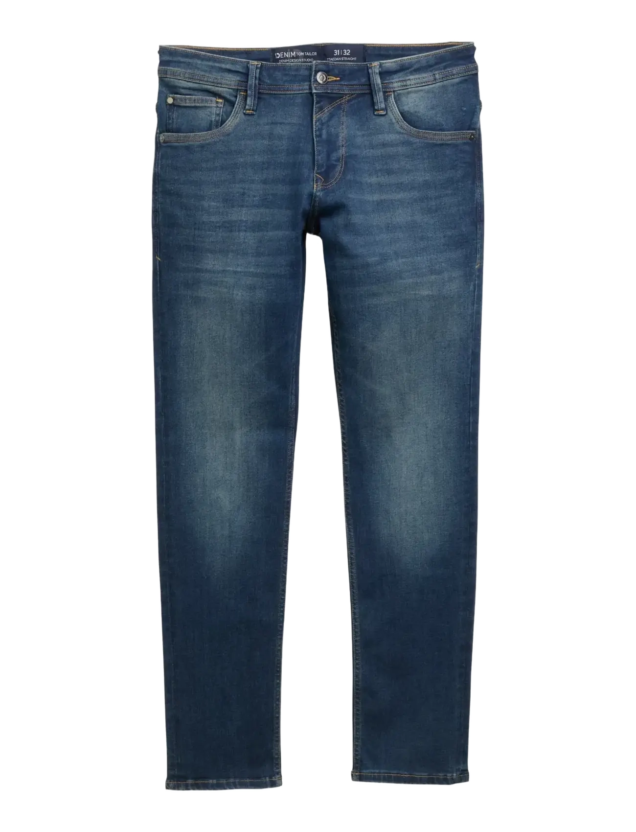 Tom Tailor TTAEDAN STRAIGHT - Jeans - USED DARK STONE BLUE DENIM / blue