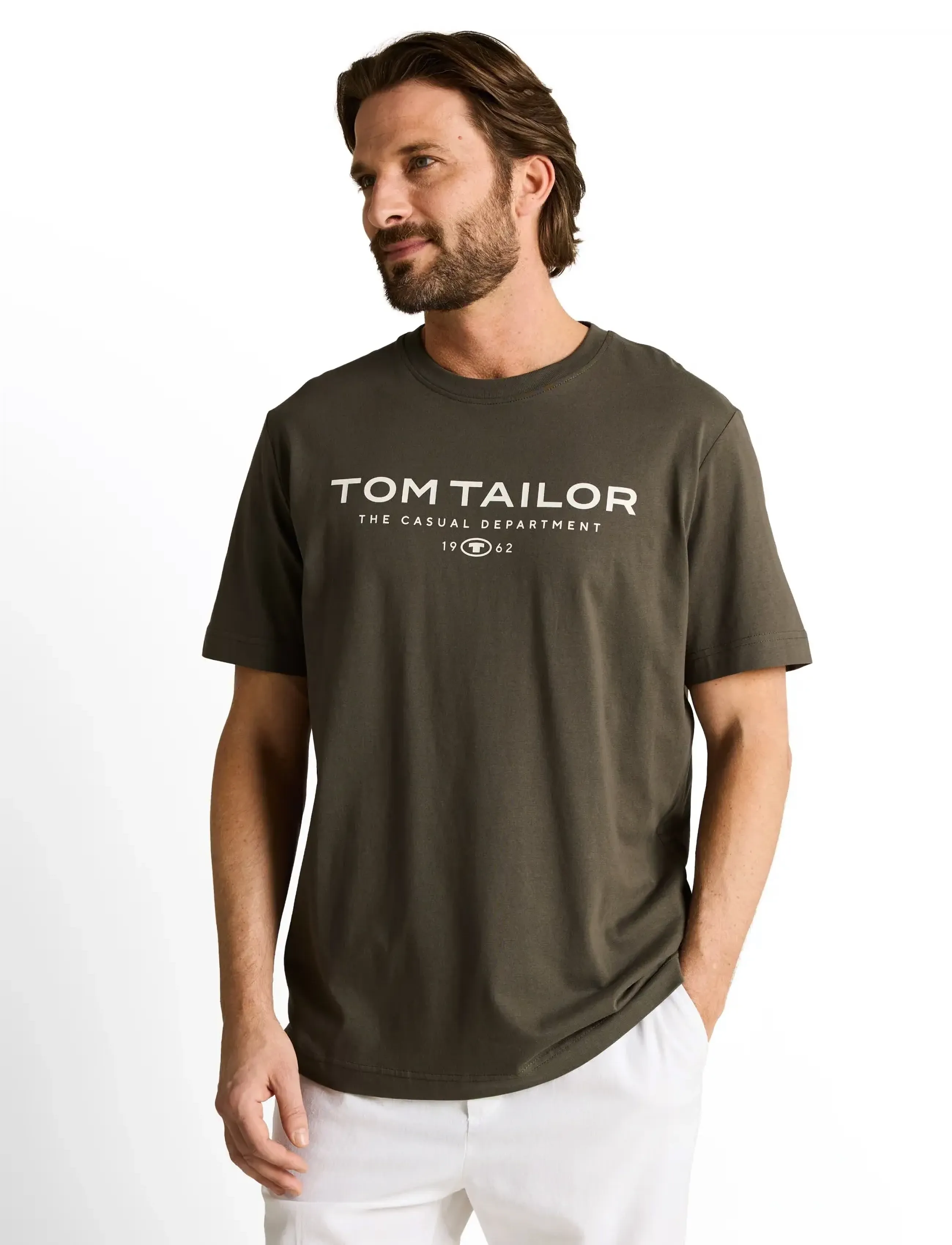Tom Tailor - t-shirt with print - kurzärmelig - deep leaf green - 4