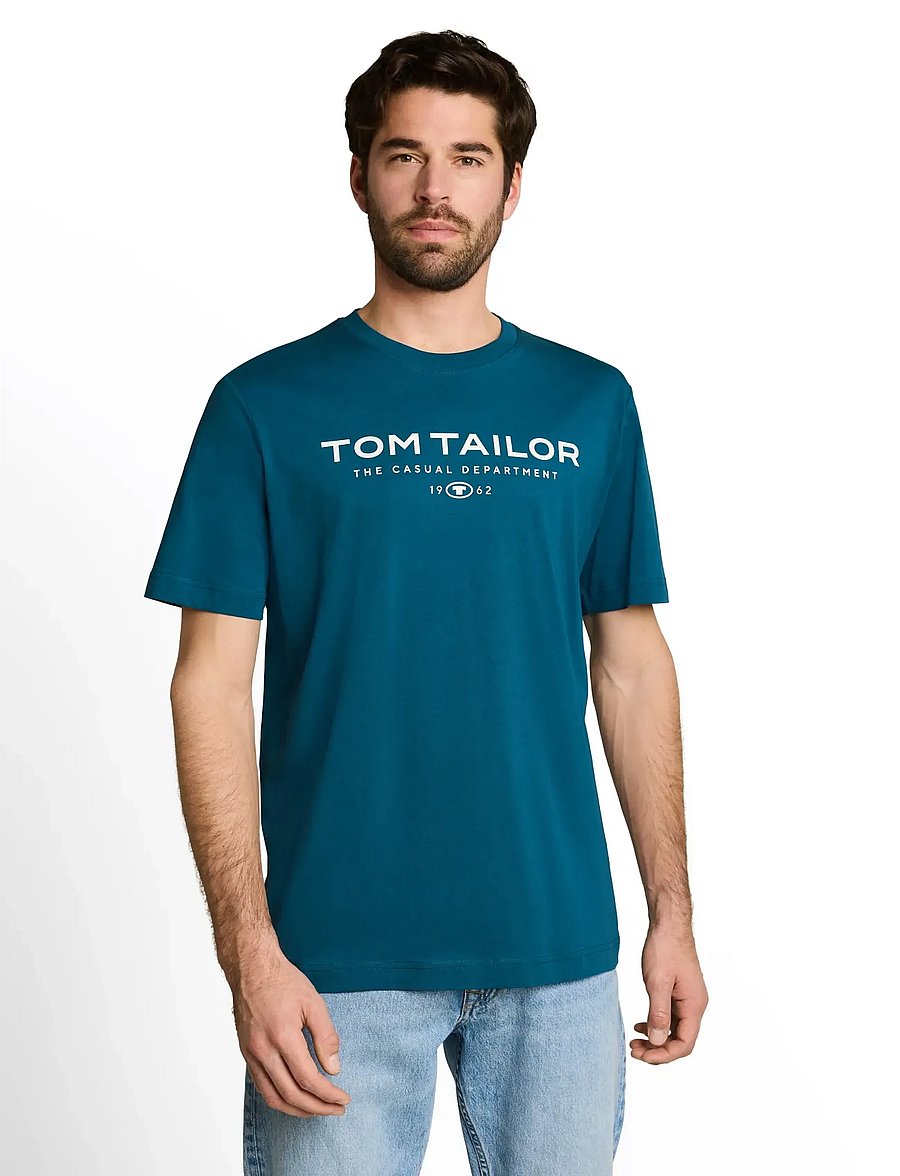 Tom Tailor - t-shirt with print - kurzärmelig - moss blue - 4