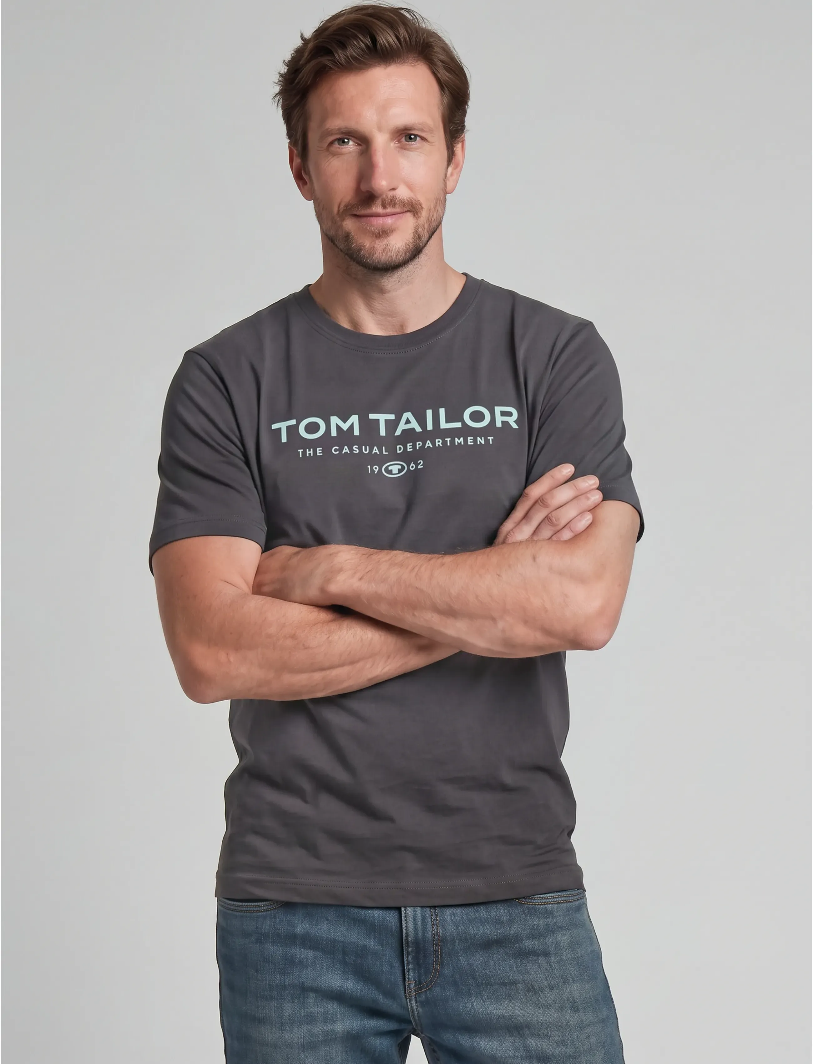 Tom Tailor t-shirt with print - T-shirts - TARMAC GREY / grey