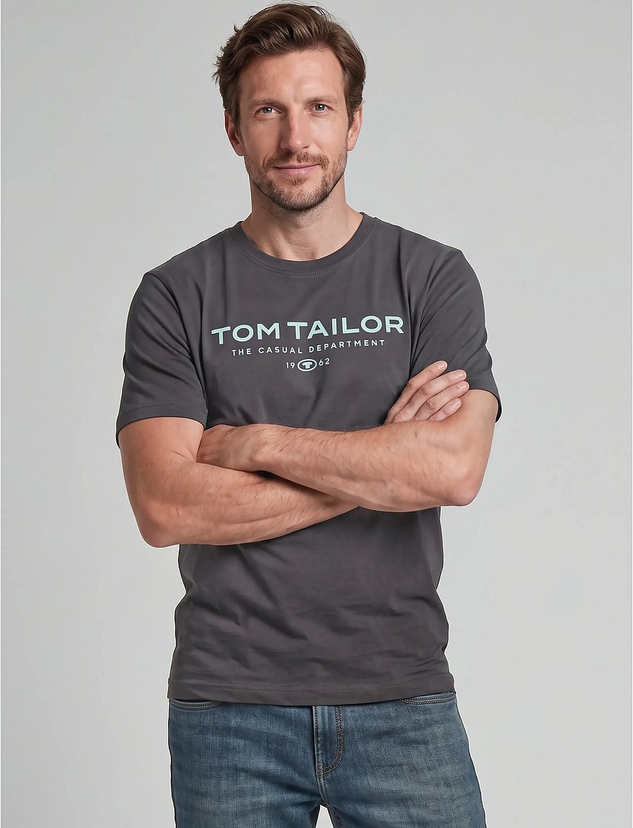 Tom Tailor - t-shirt with print - kortärmade t-shirts - tarmac grey - 0