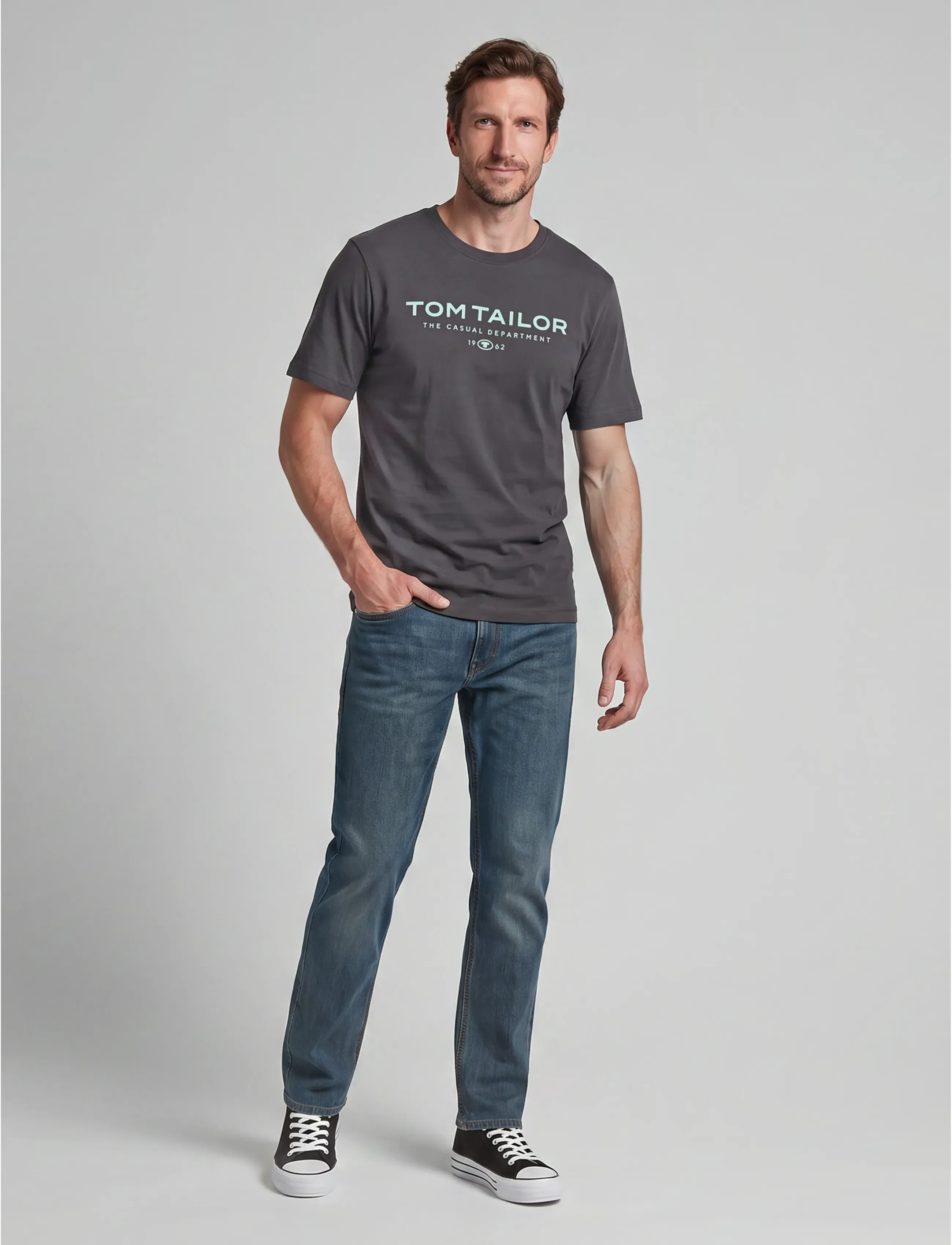 Tom Tailor - t-shirt with print - kortärmade t-shirts - tarmac grey - 4