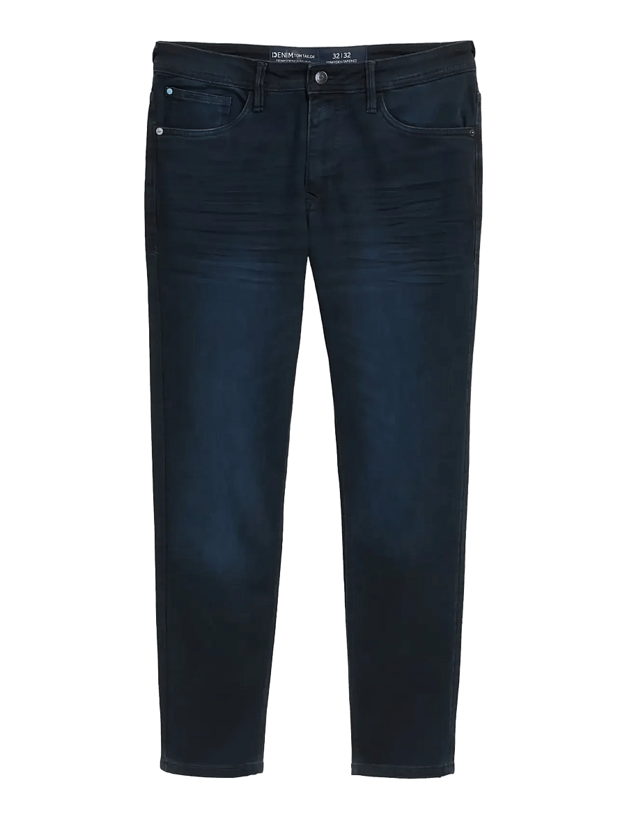 Tom Tailor - TTBRYDEN TAPERED - tapered jeans - blue black denim - 1