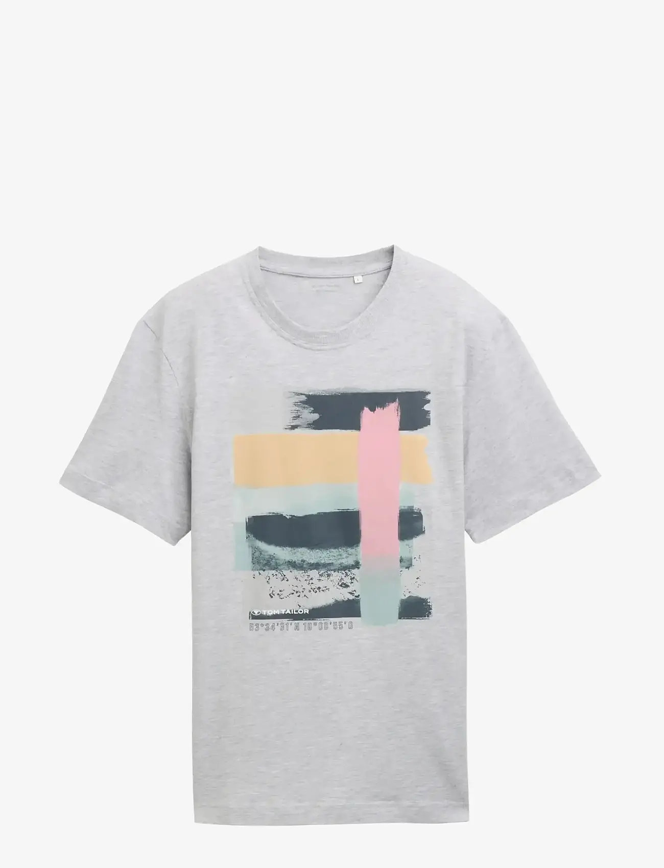 Tom Tailor - printed t-shirt - short-sleeved t-shirts - light stone grey melange - 1