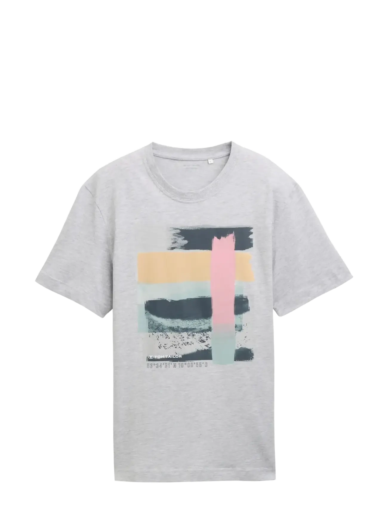 Tom Tailor printed t-shirt - T-shirts - LIGHT STONE GREY MELANGE / grey