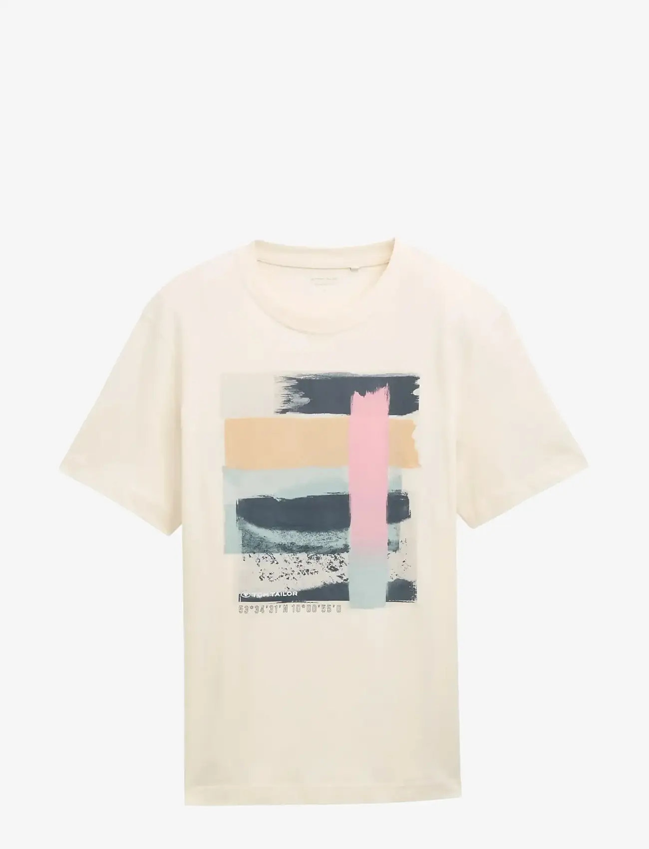 Tom Tailor - printed t-shirt - kortärmade t-shirts - vintage beige - 1