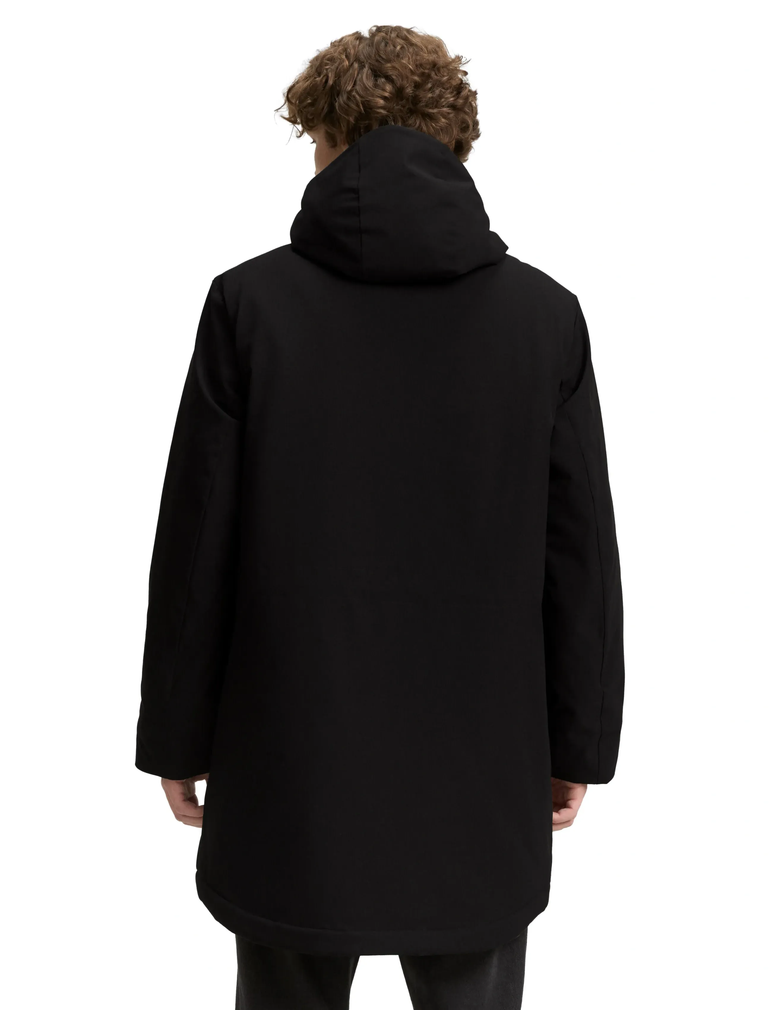 Tom Tailor - tech hooded parka - vinterjakker - black - 2