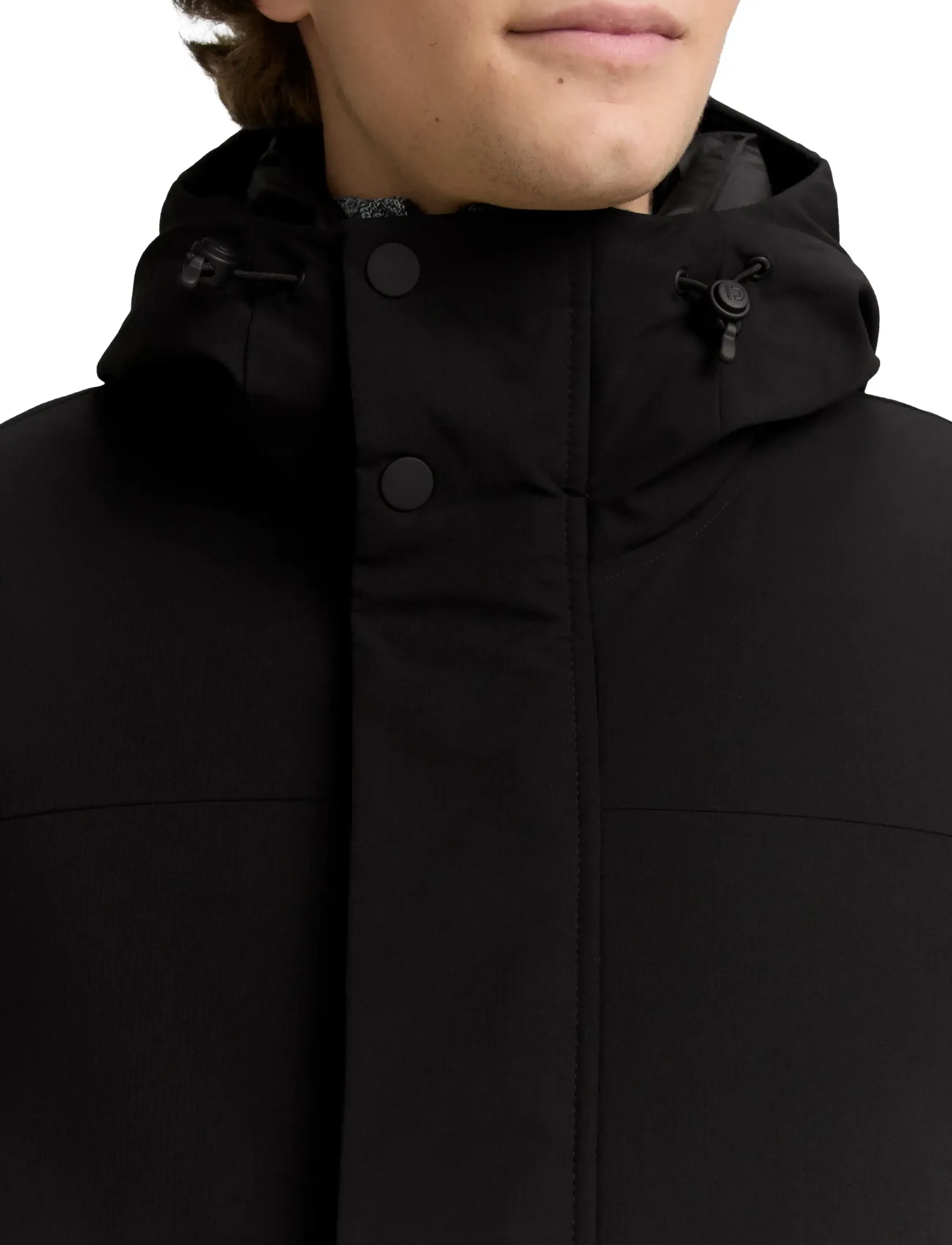 Tom Tailor - tech hooded parka - vinterjakker - black - 4