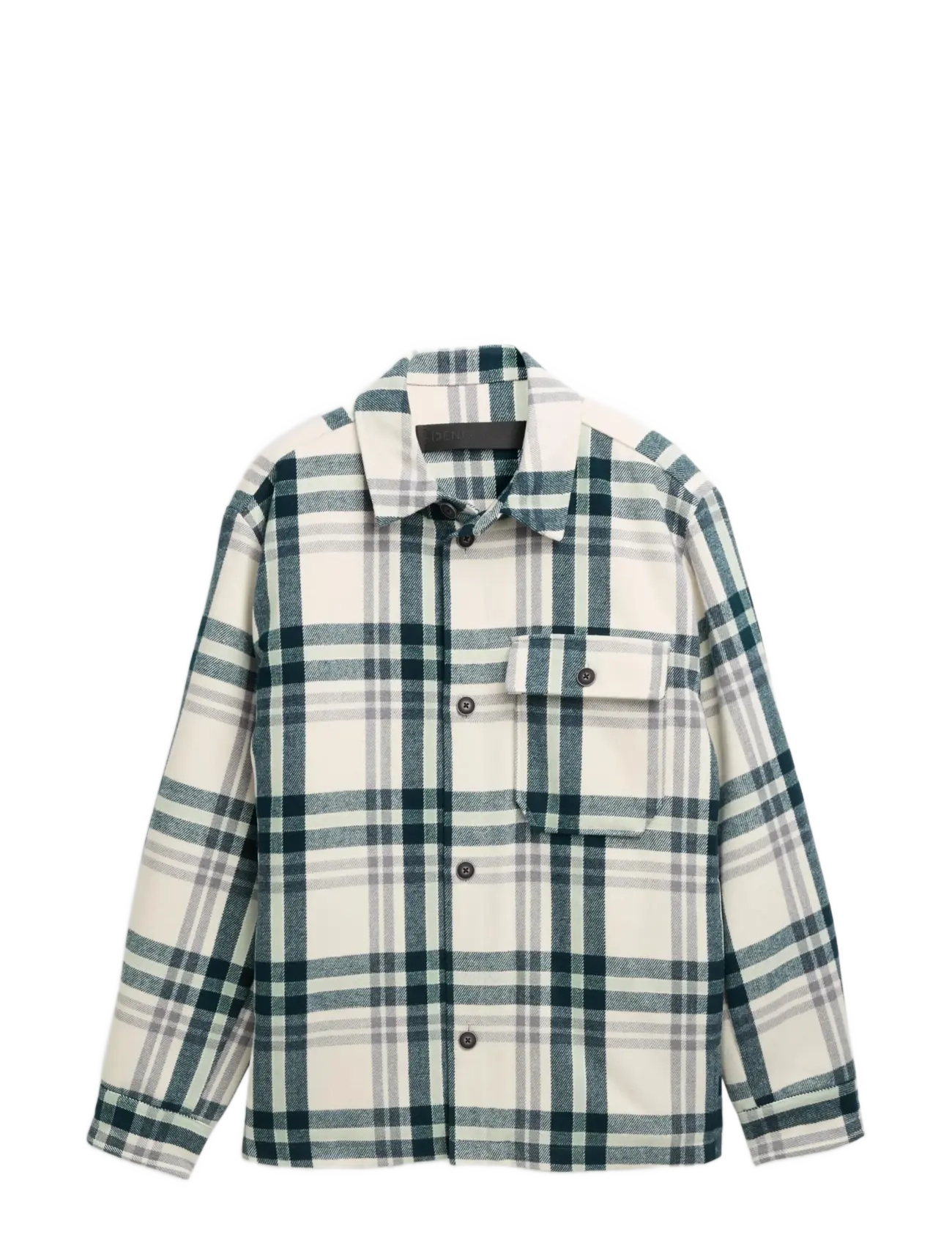 regular wool optic overshirt - OFF WHITE GREEN BIG CHECK