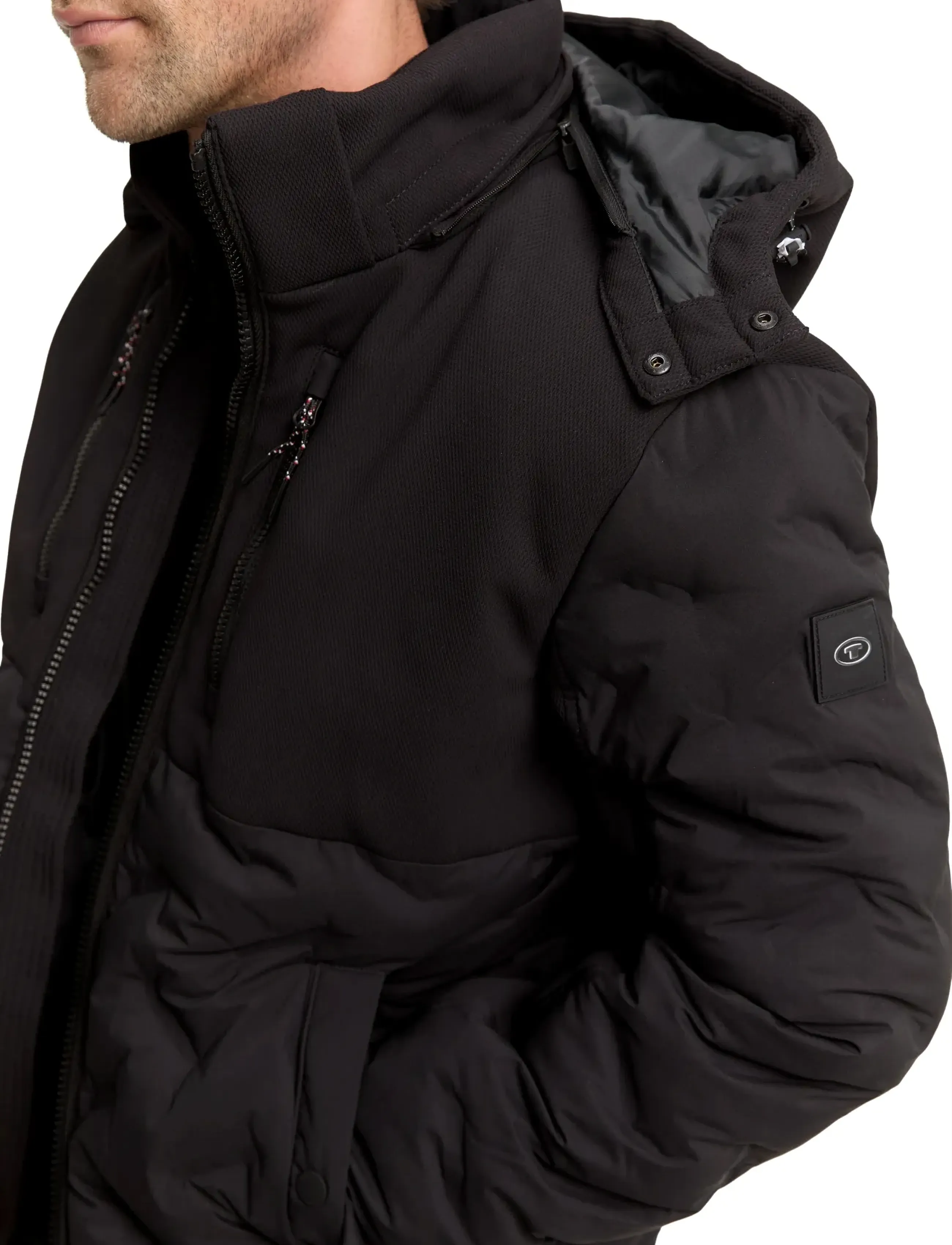 Tom Tailor - hybrid puffer jacket - vorjakkar - black - 3