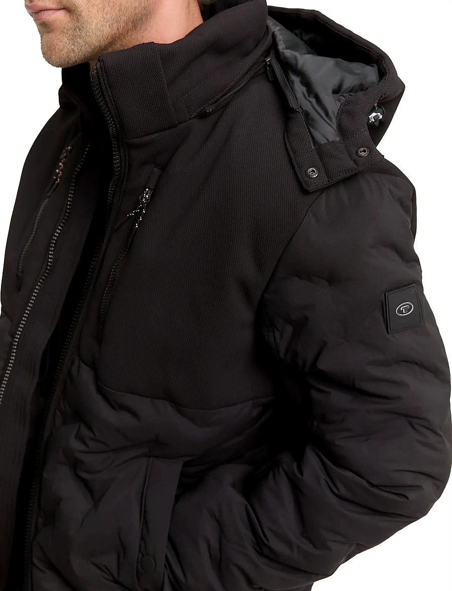 Tom Tailor - hybrid puffer jacket - vorjakkar - black - 3
