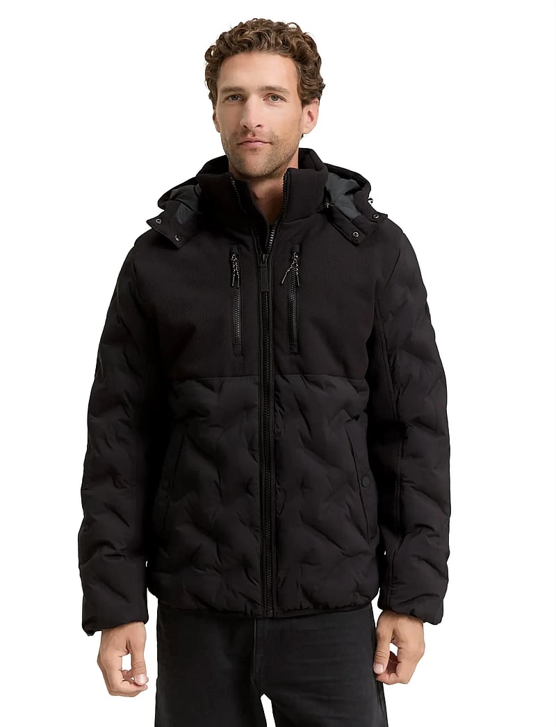 Tom Tailor - hybrid puffer jacket - frühlingsjacken - black - 4