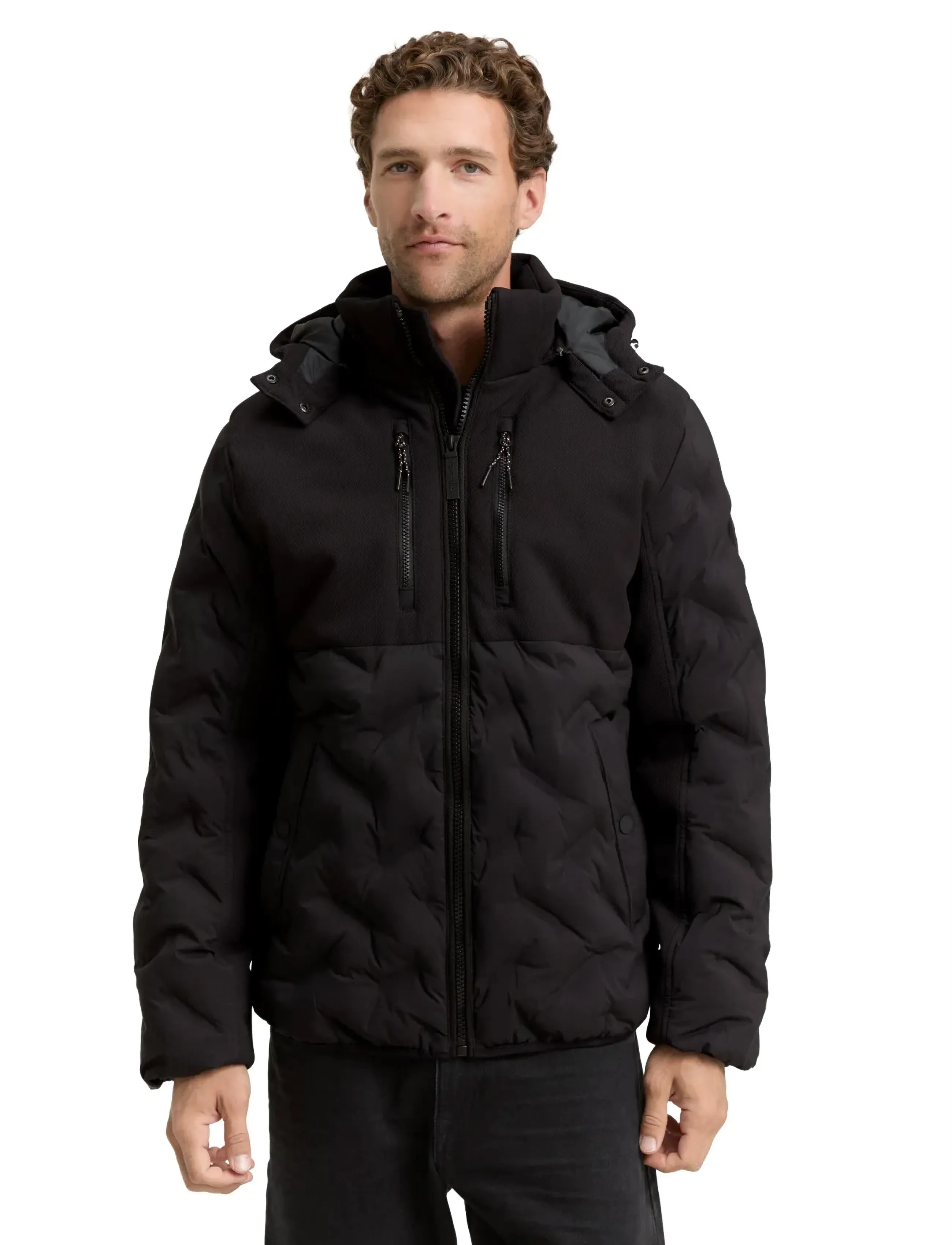 Tom Tailor - hybrid puffer jacket - vorjakkar - black - 4