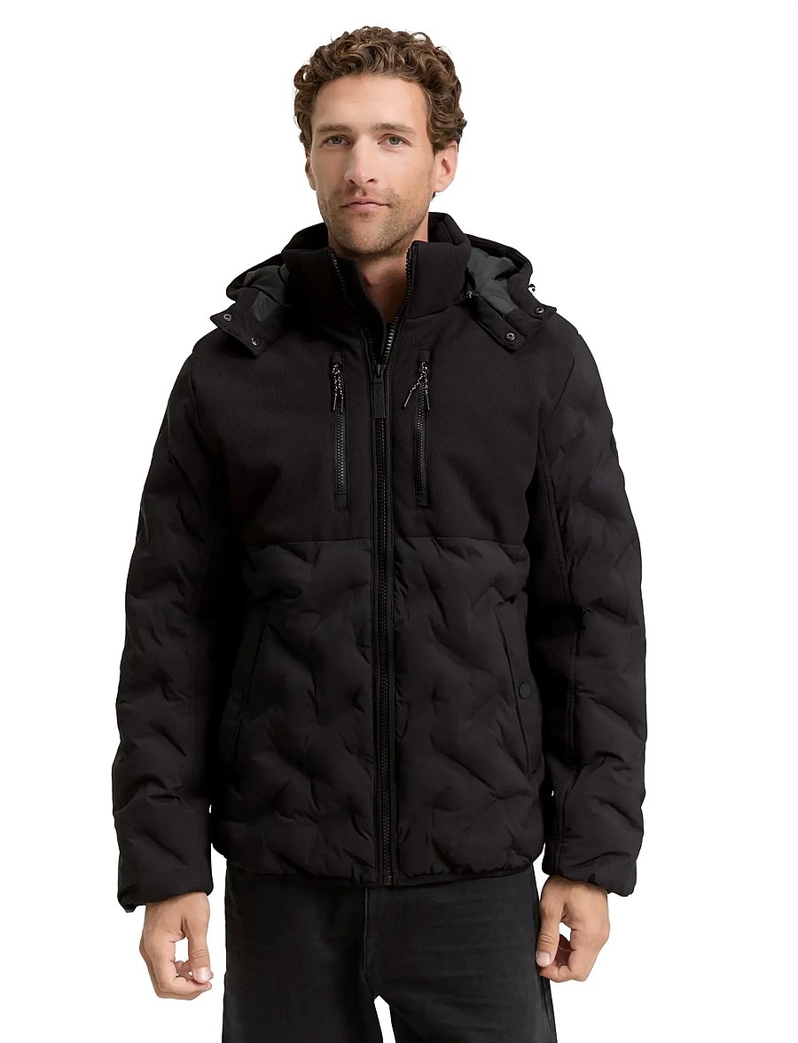 Tom Tailor - hybrid puffer jacket - vorjakkar - black - 4