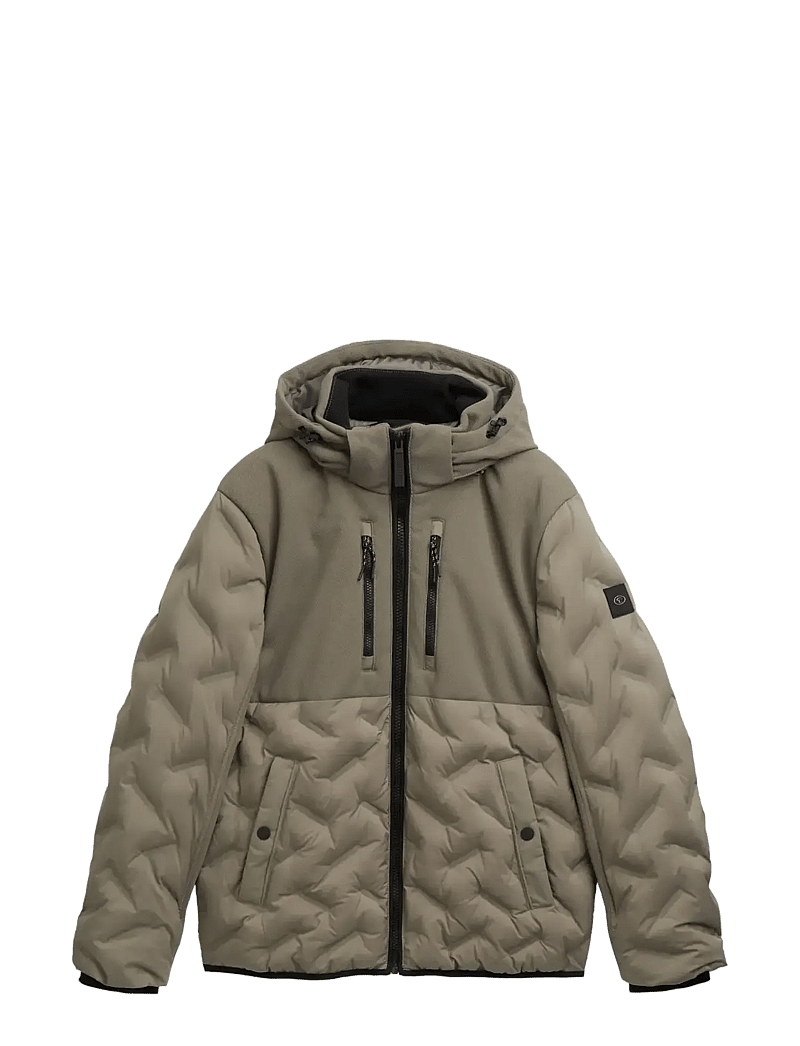 Tom Tailor - hybrid puffer jacket - frühlingsjacken - smokey olive green - 1